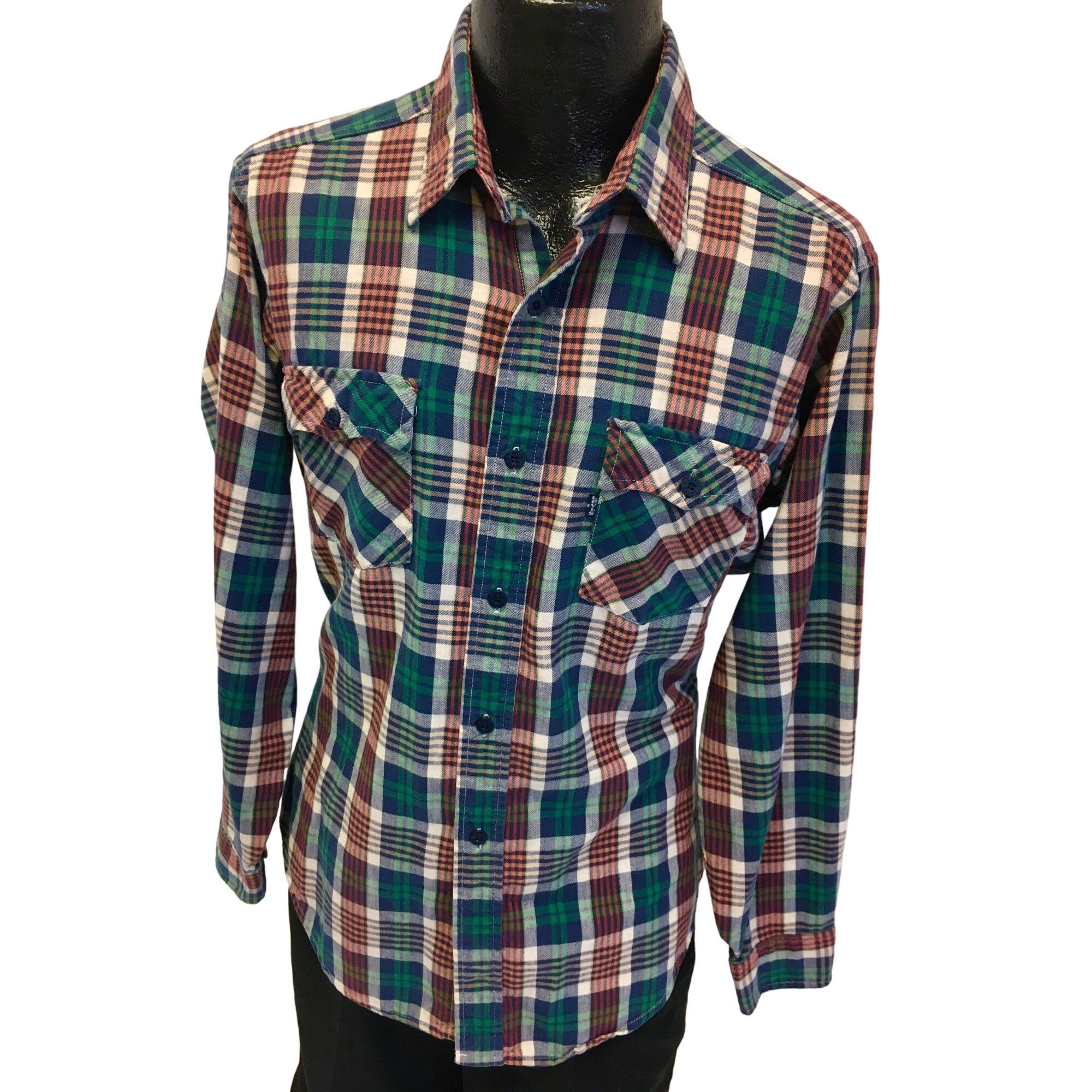Levi's Vtg Levi's Blue PLAID Button Down Work Chore Casual Shirt Size US L / EU 52-54 / 3 - 2 Thumbnail