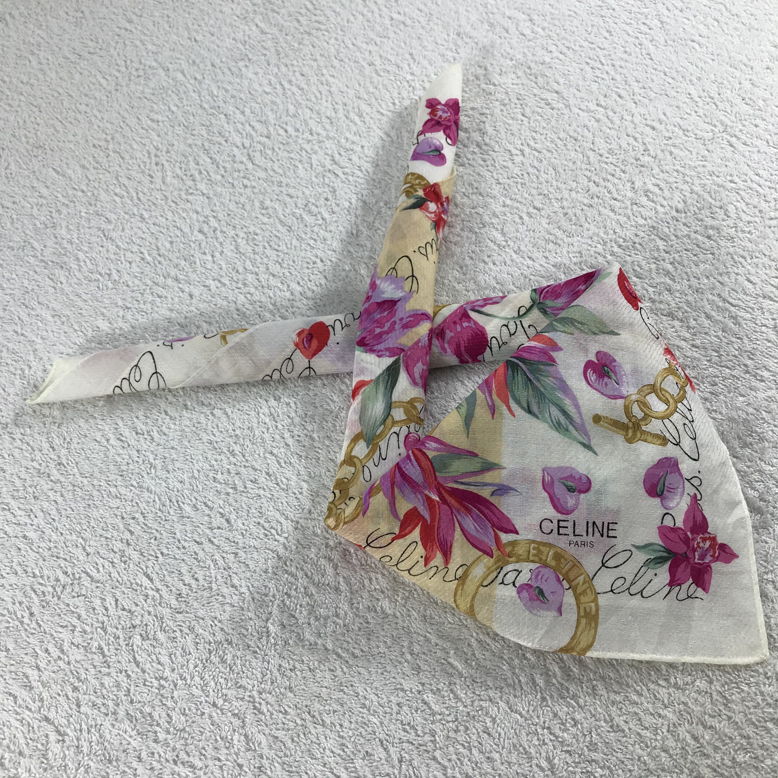 Celine × Vintage Celine Bandana / Handkerchief / Neckerchief - S207 Size ONE SIZE - 4 Thumbnail
