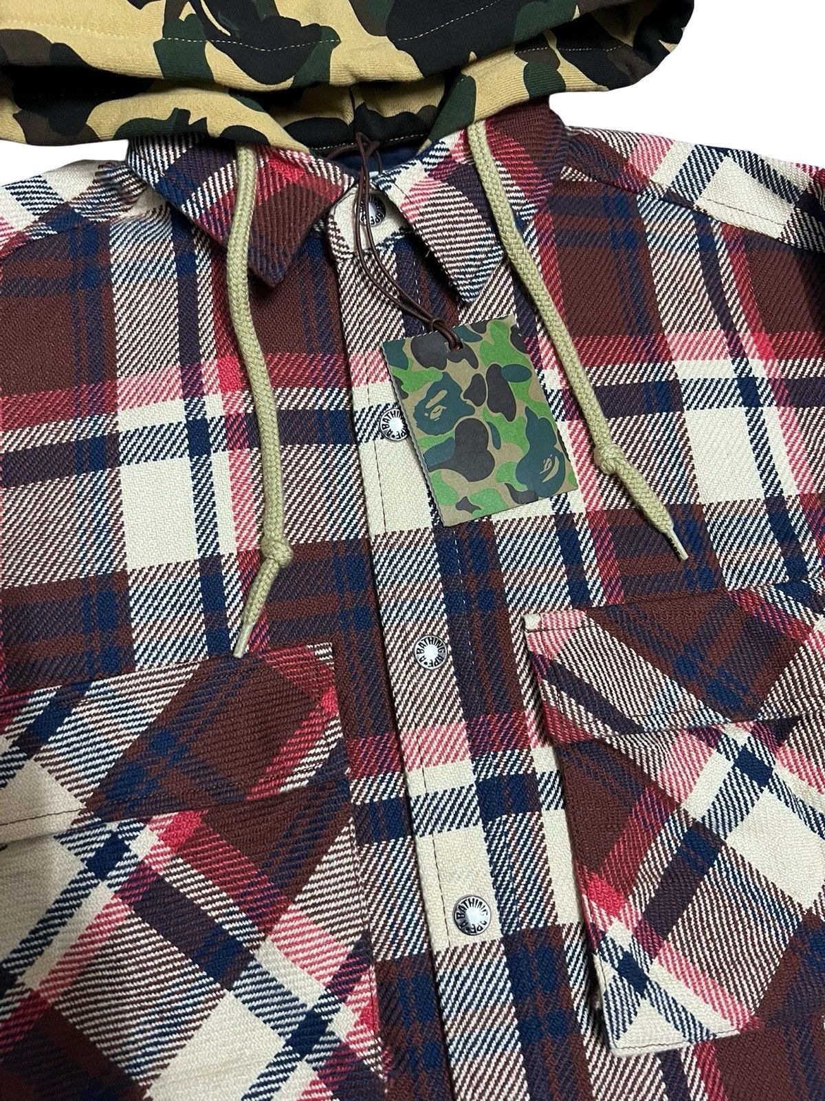 Bape BAPE Check Hoodie Jacket (SS21) Red Size US M / EU 48-50 / 2 - 3 Thumbnail