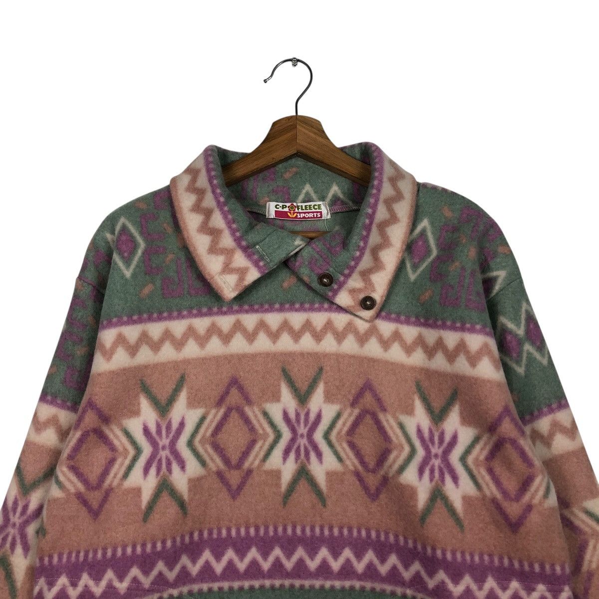 Japanese Brand 📌Vintage Fleece Jacket Navajo Design CP Fleece Sport Size US M / EU 48-50 / 2 - 4 Thumbnail