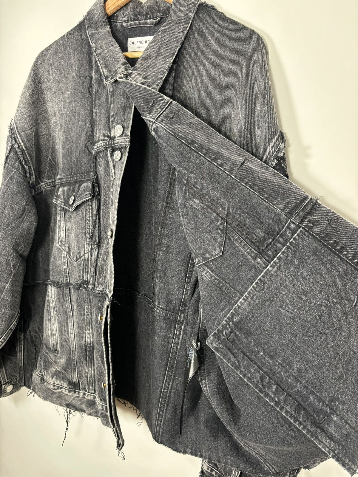 Balenciaga 🚭BALENCIAGA GRAIL🚭 RECONSTRUCTED DENIM JACKET Size US L / EU 52-54 / 3 - 13 Thumbnail
