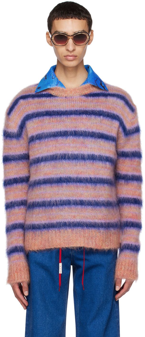 Marni Marni Rare Fuzzy Wuzzy Striped Mohair Sweater Size US S / EU 44-46 / 1 - 6 Thumbnail