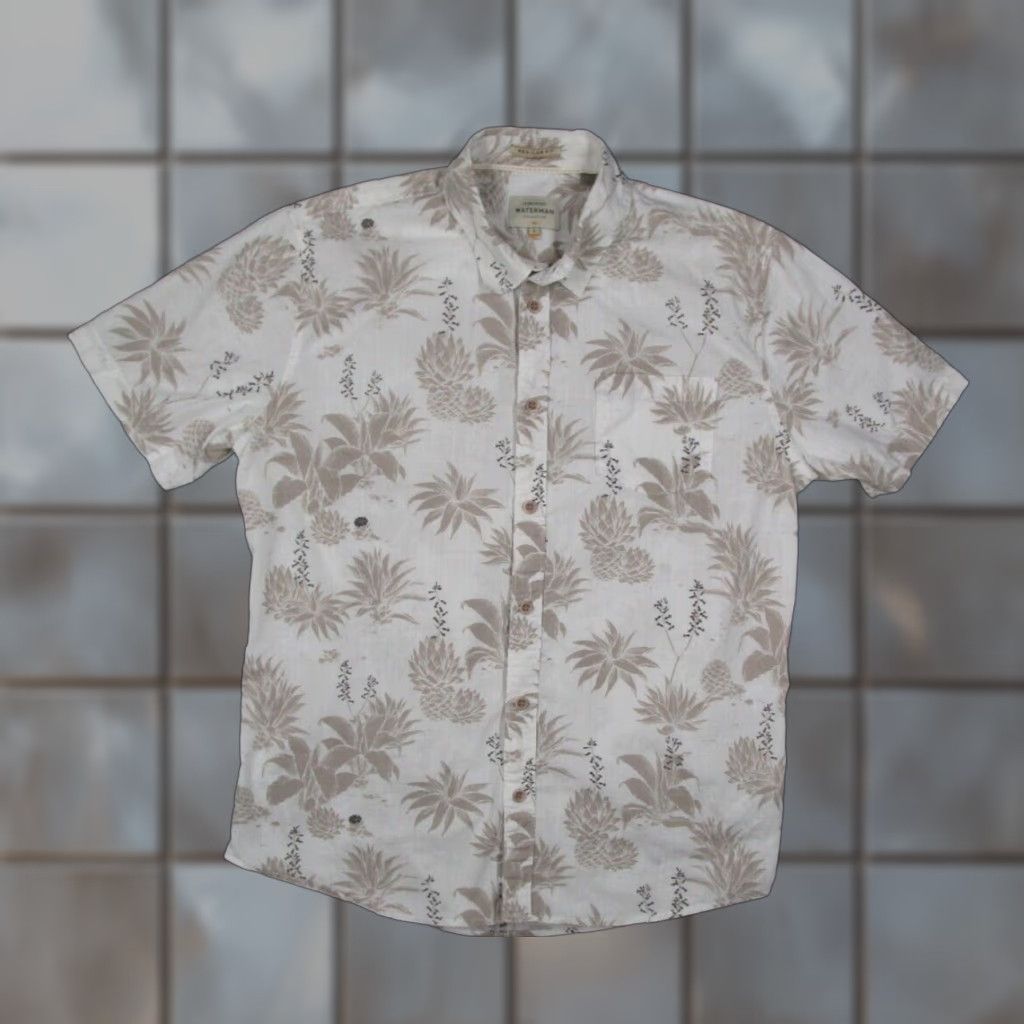 Quiksilver Quiksilver Waterman Shirt Men Large White Button Up Hawaiian Pineapple Tiki Size US L / EU 52-54 / 3 - 1 Thumbnail