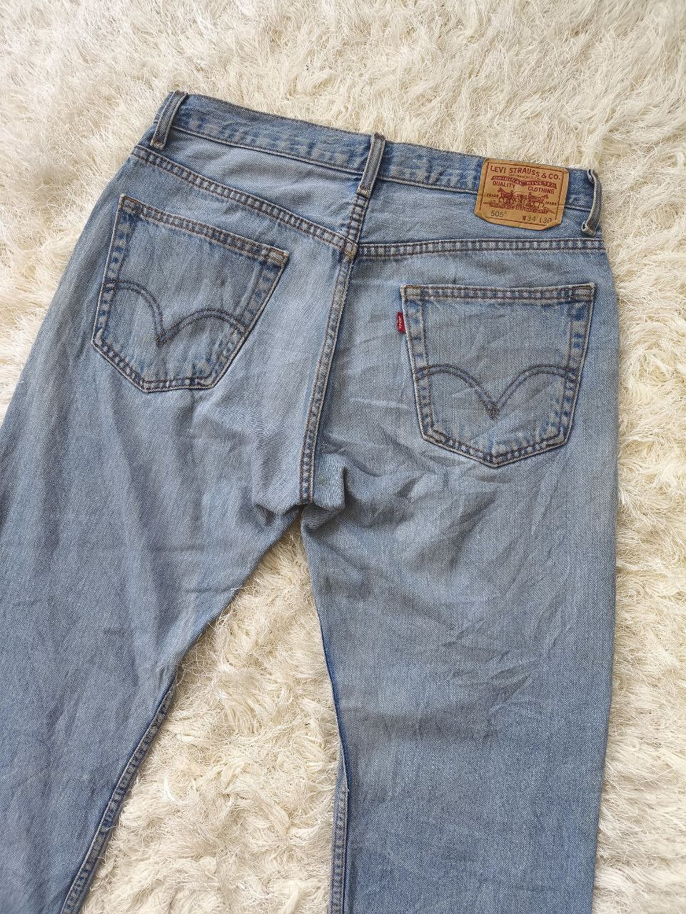 Levi's Vintage Clothing LEVI'S 505 Regular Fit Medium Wash Distressed Denim Jeans Size US 34 / EU 50 - 4 Thumbnail