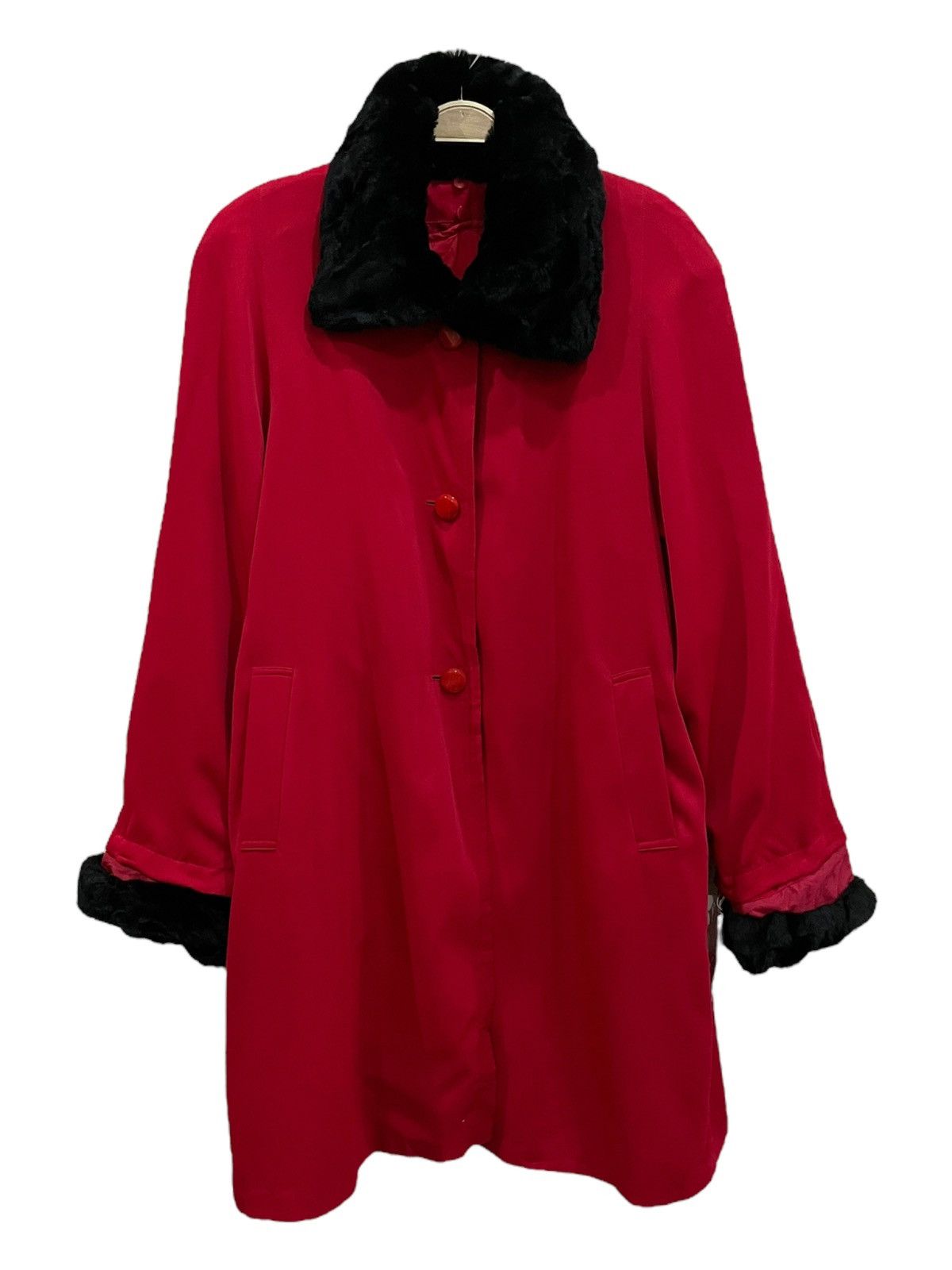 Beauty Beast × Japanese Brand La Valliere Red Fur Collar Button Coat Jacket Size M / US 6-8 / IT 42-44 - 1 Thumbnail