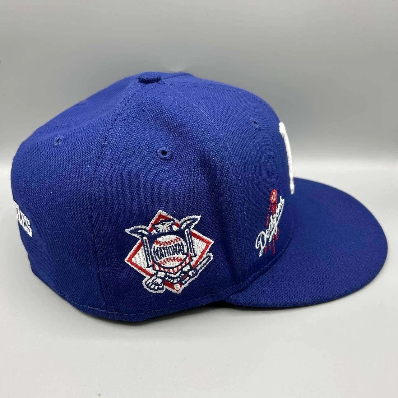 New Era Los Angeles LA Dodgers Hat Men 7 5/8 Blue MLB Fitted Cap Size ONE SIZE - 8 Thumbnail