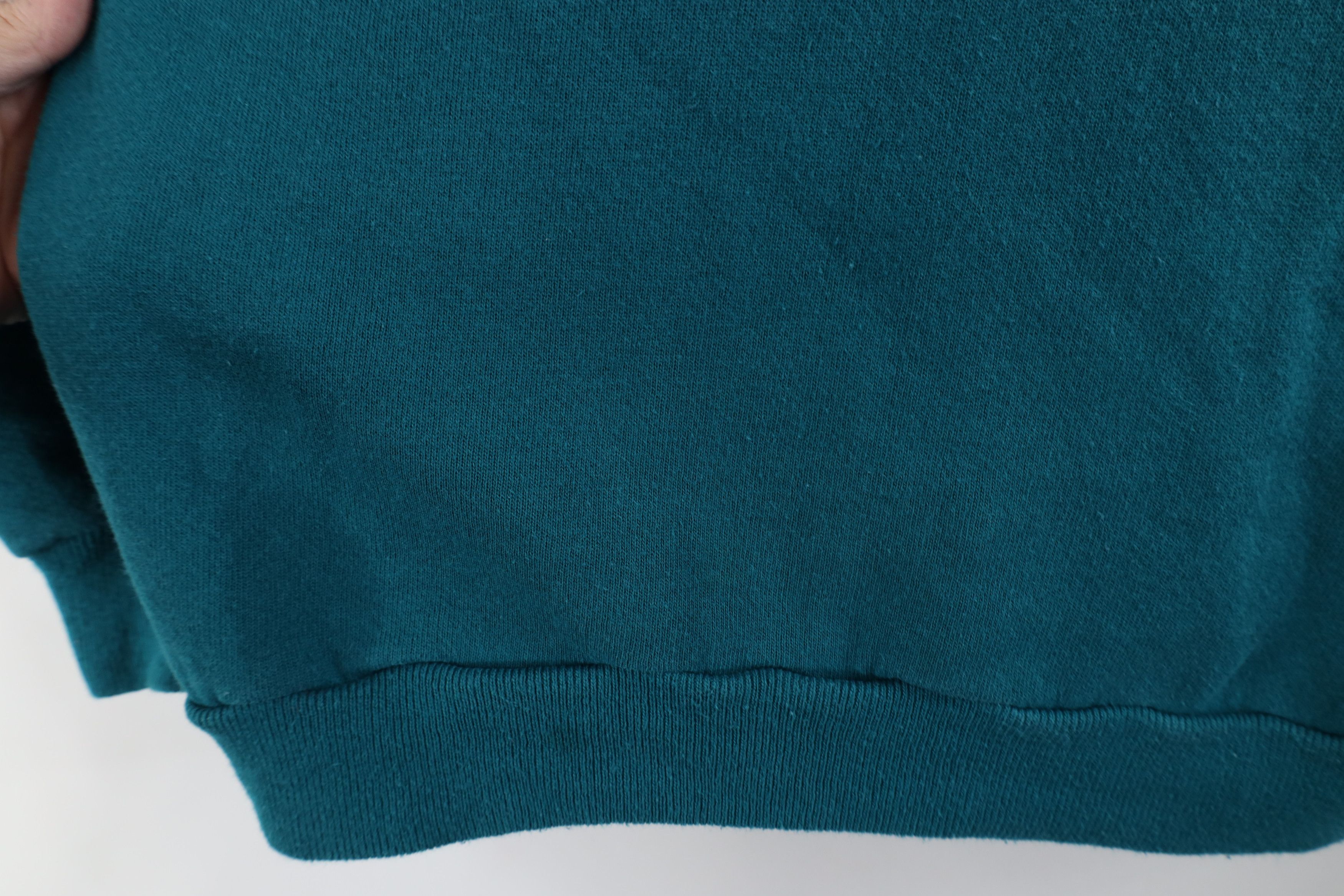 Vintage Vintage 90s Streetwear Faded Blank Crewneck Sweatshirt Teal Size M / US 6-8 / IT 42-44 - 6 Thumbnail