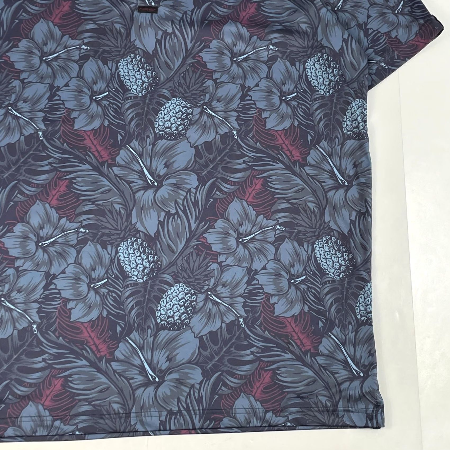 Vintage F King Golf Polo Shirt Mens Large Blue Tropic Twilight Floral Hawaiian Golfing Size US L / EU 52-54 / 3 - 4 Thumbnail