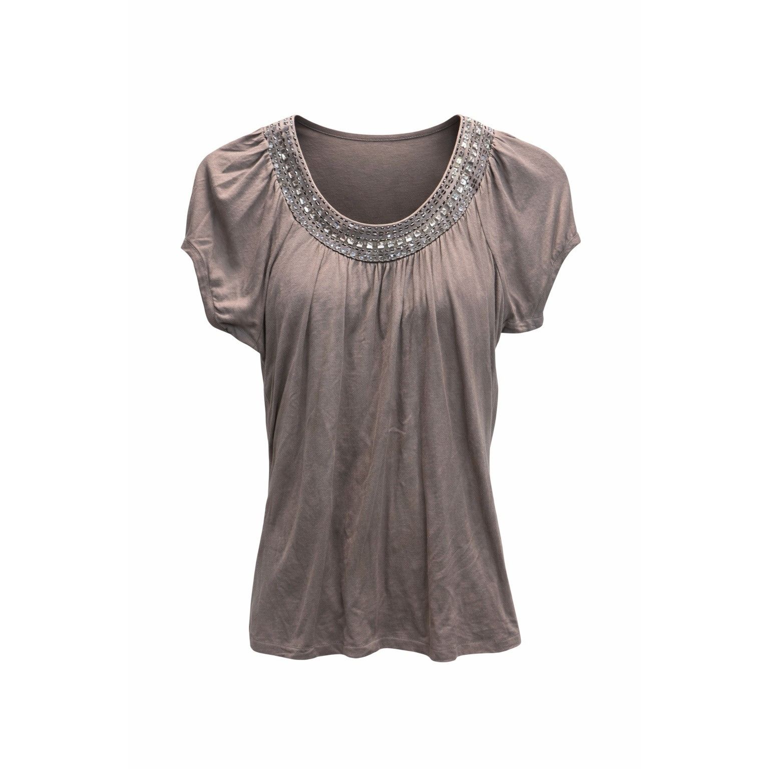 Other Design History Petite Gray Embellished Blouse – Size PS Size S / US 4 / IT 40 - 1 Thumbnail
