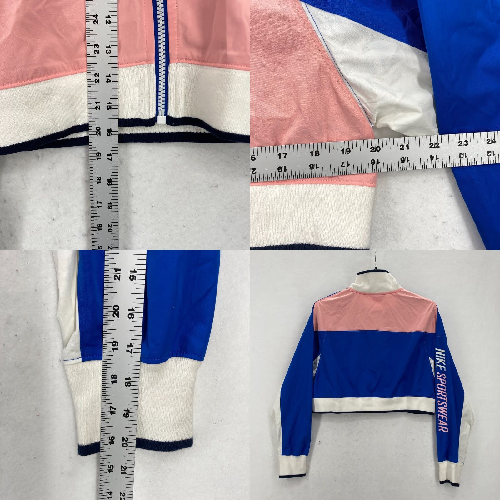 Nike Nike Women's Cropped Full Zip Jacket Medium Color Block Pink Swoosh Preppy 90s Womens Style Basic Jacket Modern Casual Size M / US 6-8 / IT 42-44 - 8 Thumbnail