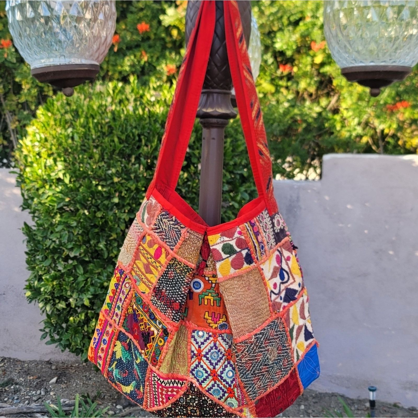 Handmade Vtg Handmade Bohemian Patchwork Tassel Embroidered Tote Bag Size ONE SIZE - 4 Thumbnail