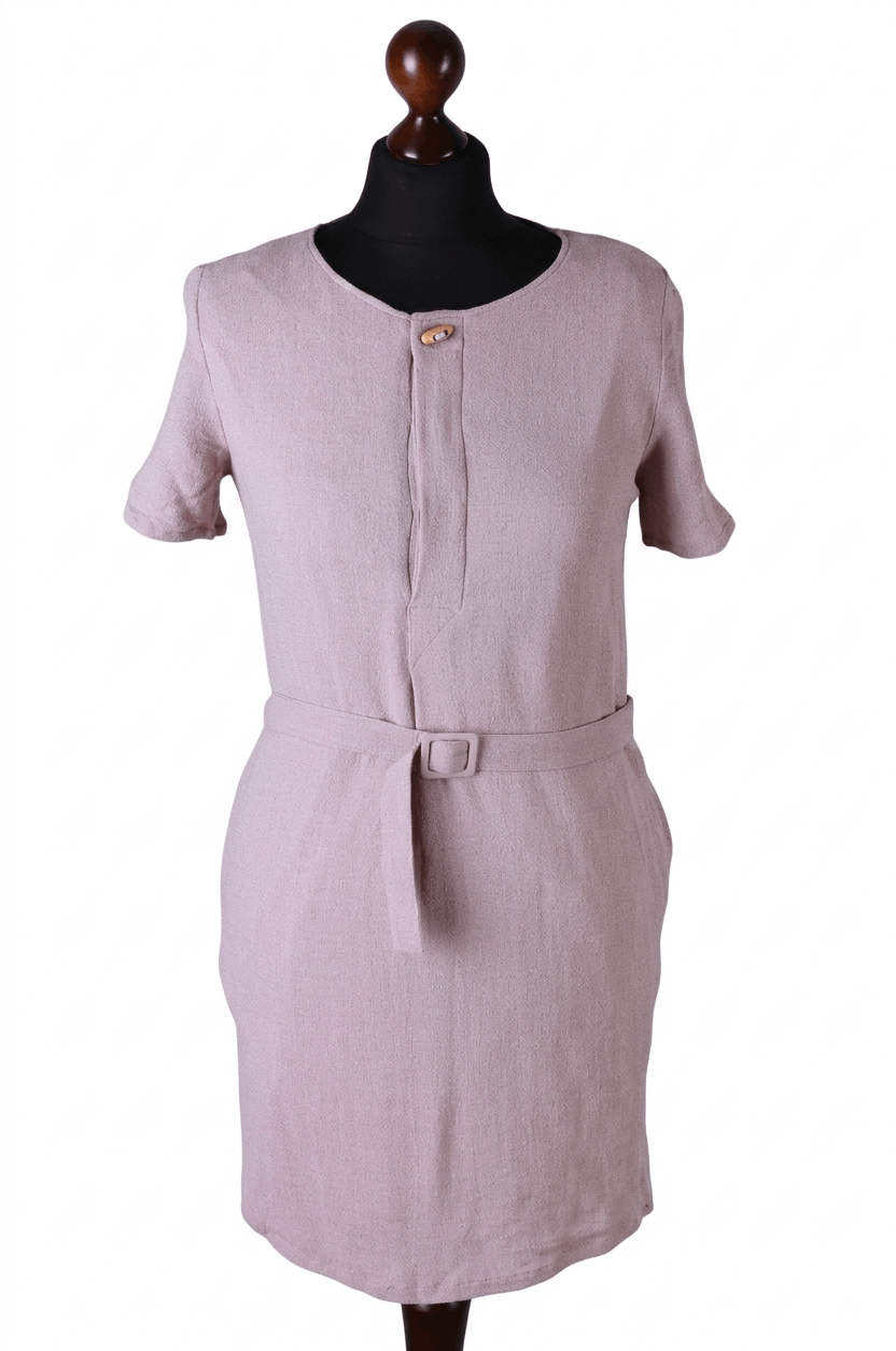 A.P.C. Women's A.P.C. Dusty Pink Linen Blend Shirt Dress Size M Size M / US 6-8 / IT 42-44 - 1 Thumbnail