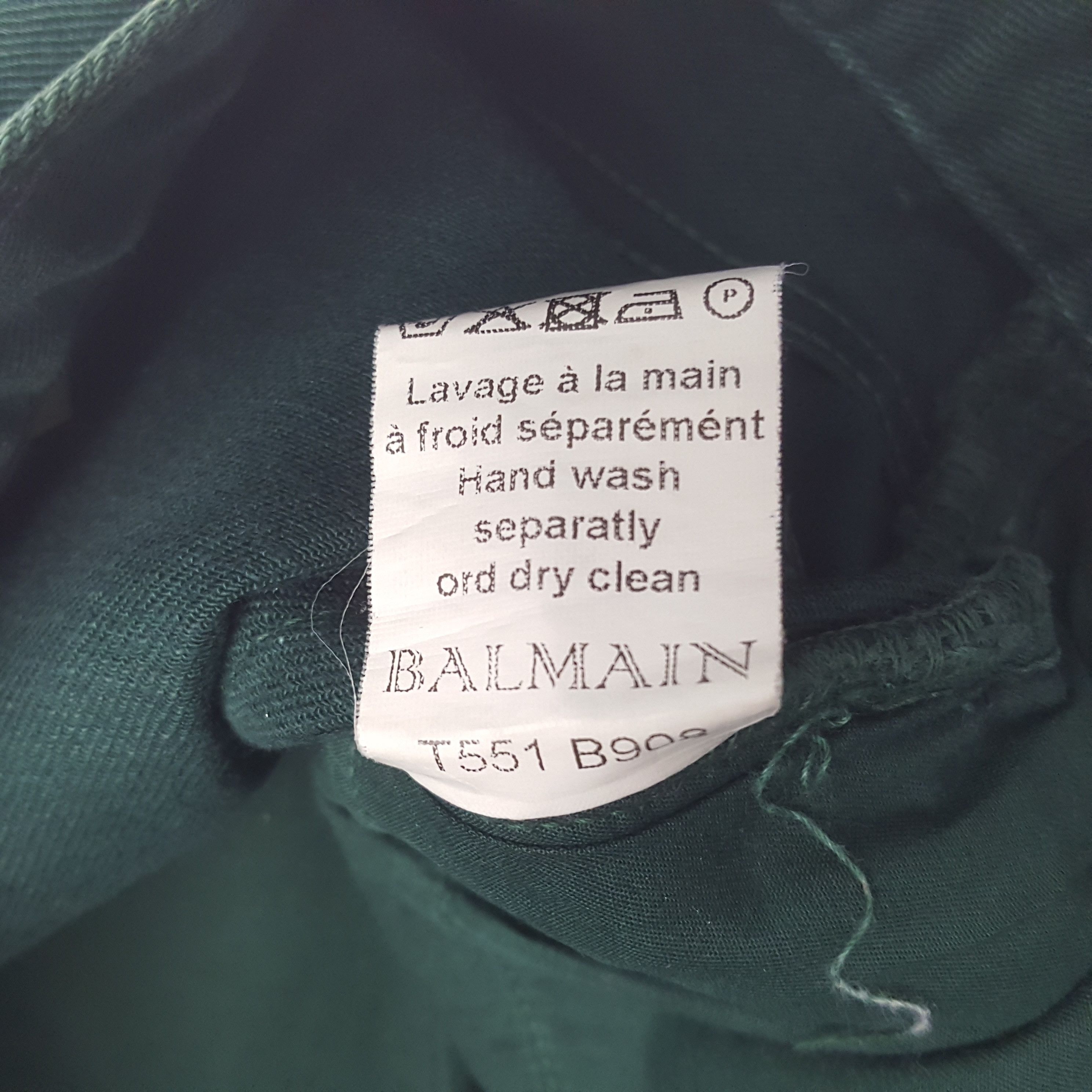 Balmain × Vintage Vintage Balmain Emerald Green Jeans Size US 29 - 15 Thumbnail