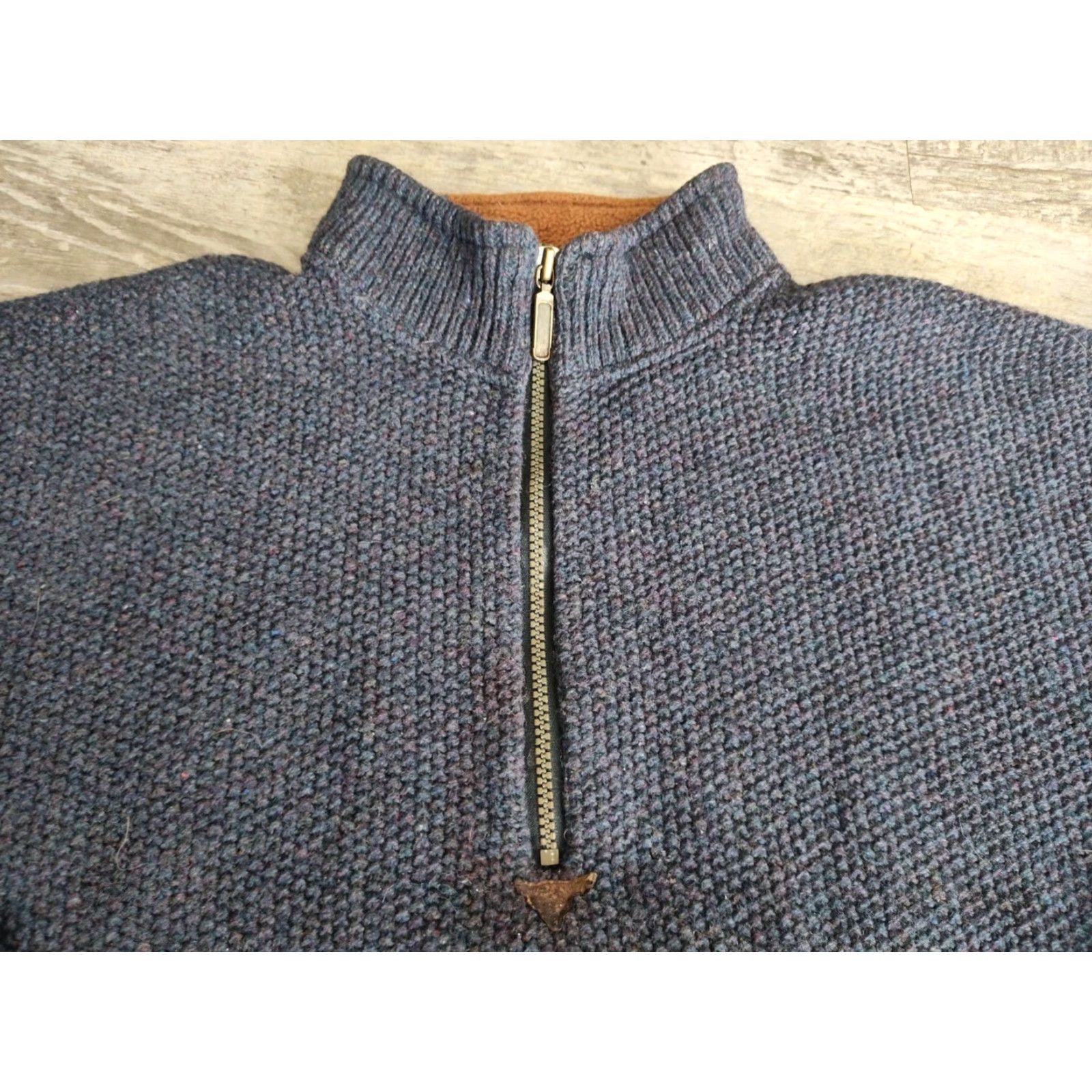 Vintage VINTAGE Early Winters Mens Wool Sweater 1/4 Zip Pullover Long Sleeve Navy Blue Winter Casual Size US L / EU 52-54 / 3 - 4 Thumbnail