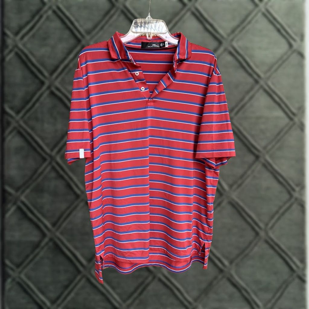 RLX Ralph Lauren RLX Ralph Lauren RLX Mens XL Polo Shirt Striped Blue/Red Wicking Golf Shirt Size US XL / EU 56 / 4 - 1 Thumbnail