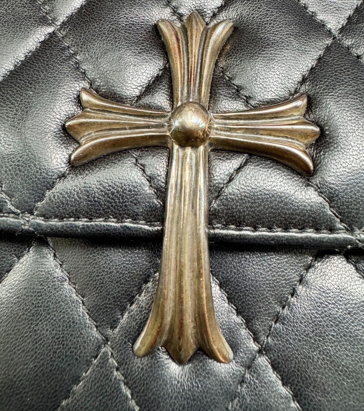 Chrome Hearts Huge cross quilted leather dinner clutch bag purse Size ONE SIZE - 7 Thumbnail