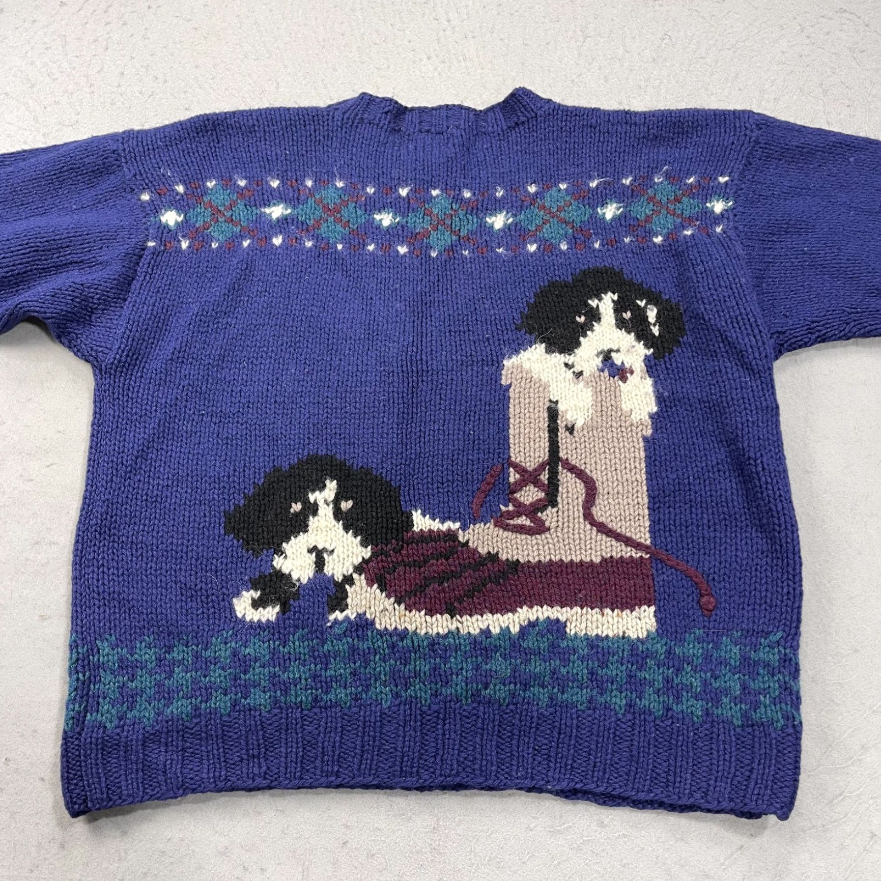 Vintage VINTAGE Woolrich Sweater Womens M Blue Dog Knit Wool Crewneck 90s Pullover Mens? Mädchen? Size M / US 6-8 / IT 42-44 - 5 Thumbnail