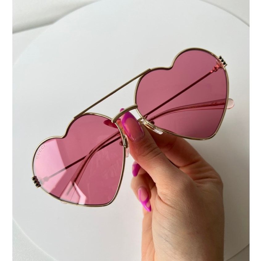 image of New Gucci Gg1283S Gold Metal Heart Sunglasses $535, Men's