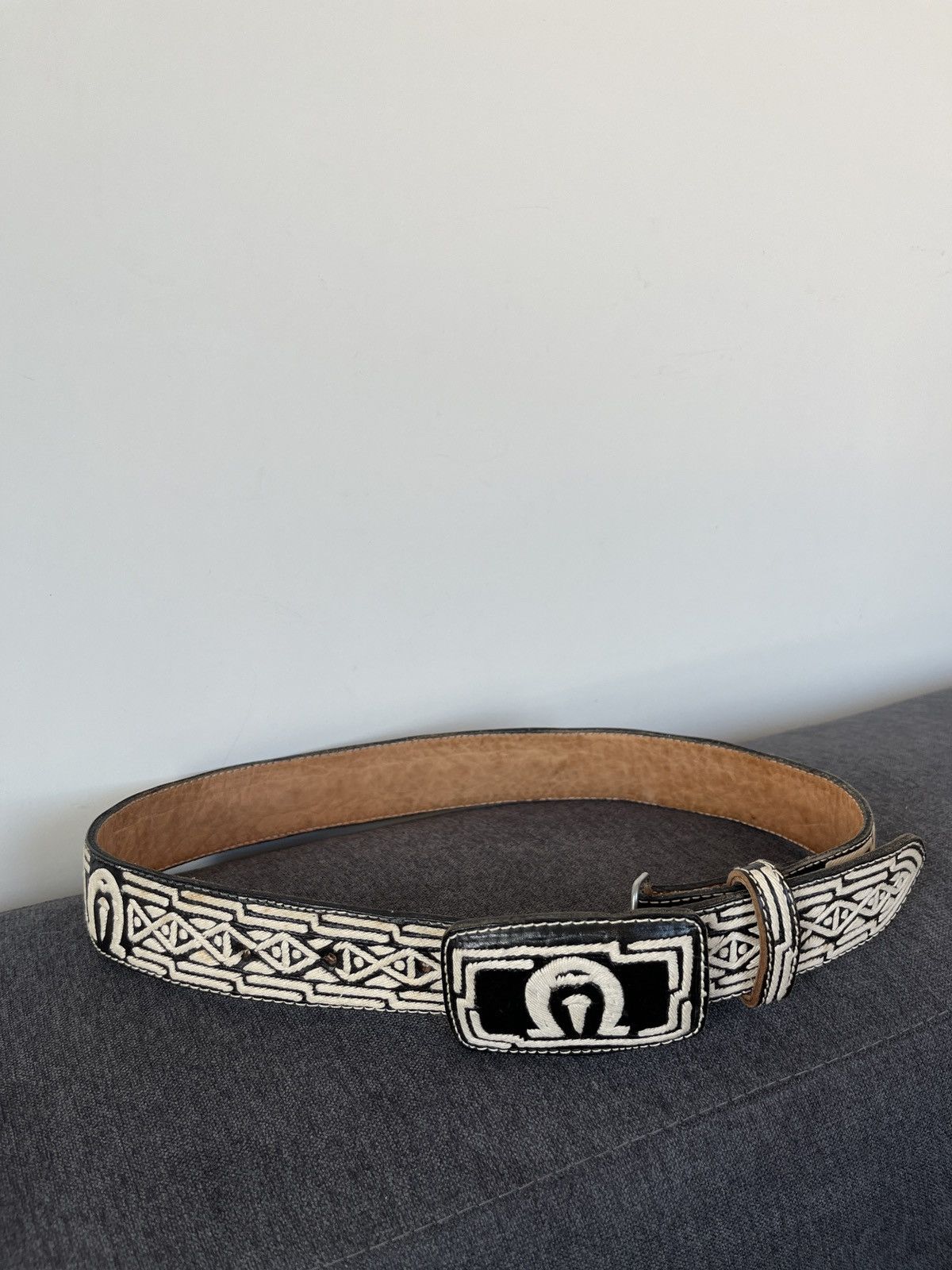 Cowboy Equipment Vintage Handcrafted Leather Belt Cowboy Western Biker Style Size ONE SIZE - 5 Thumbnail