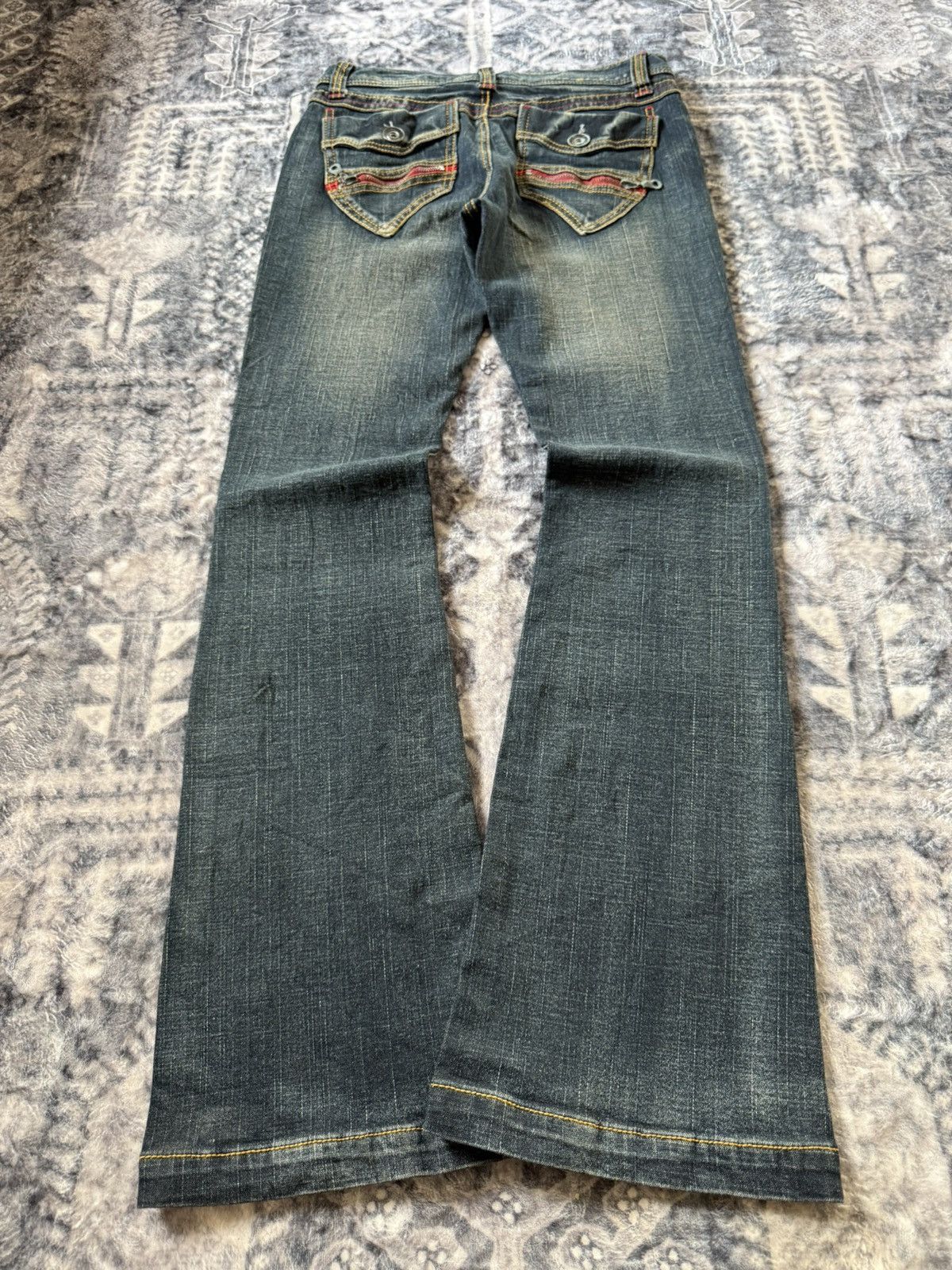 If Six Was Nine B.C.B.G Japan Gun Pocket Muddy Wash Flared Jeans Size US 29 - 2 Thumbnail