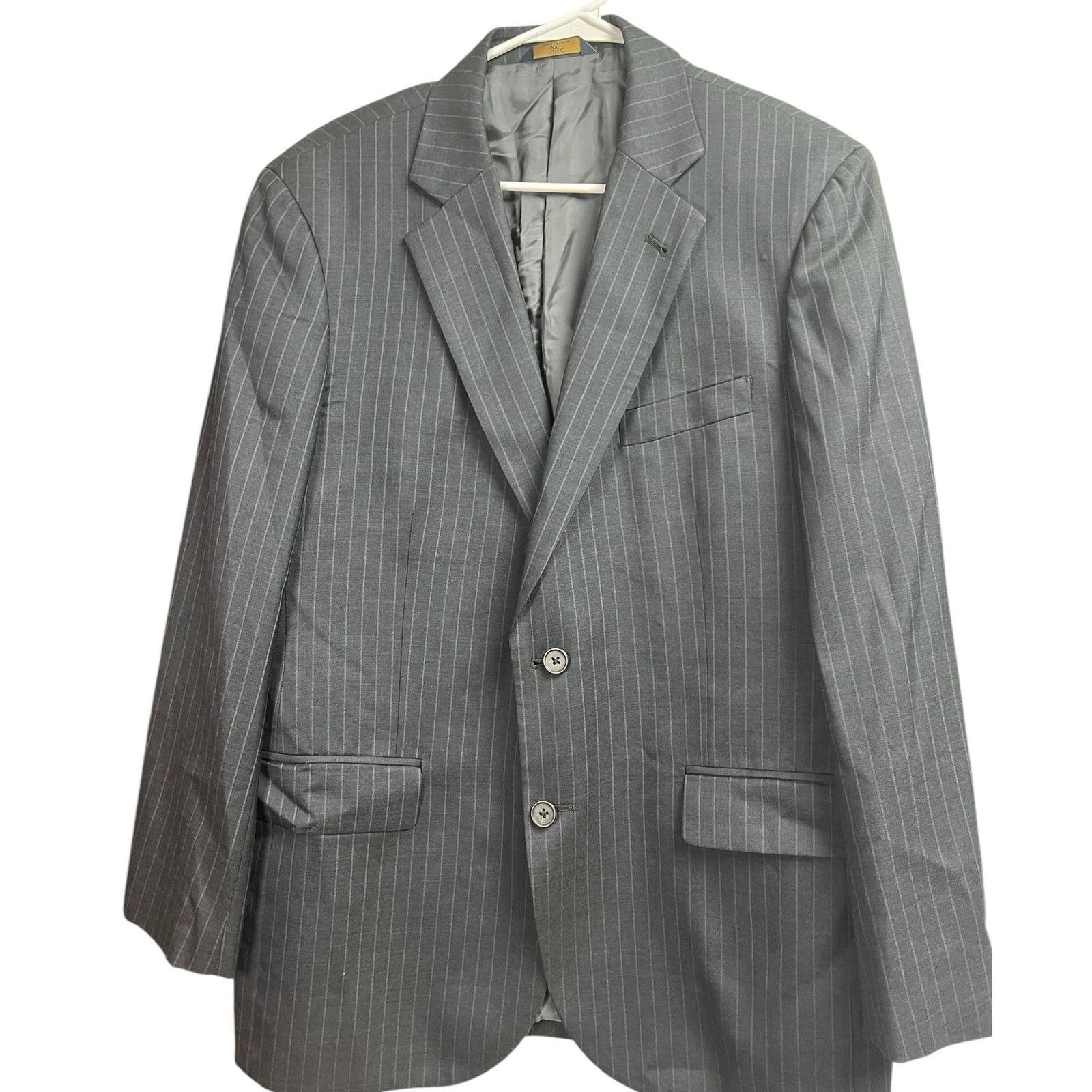 Brooks Brothers Brooks Brothers 346 Blazer 41R Gray Striped Madison Fit Size 42R - 1 Thumbnail