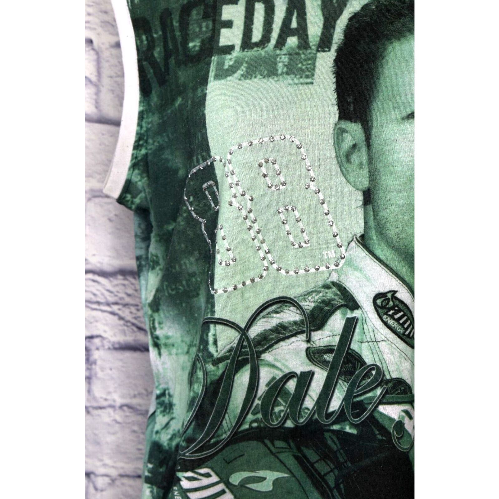 Chase Authentics Chase Authentics Nascar Tank Top Womens Dale Earnhardt Jr S Green Rhinestones Tank Top Size S / US 4 / IT 40 - 2 Thumbnail