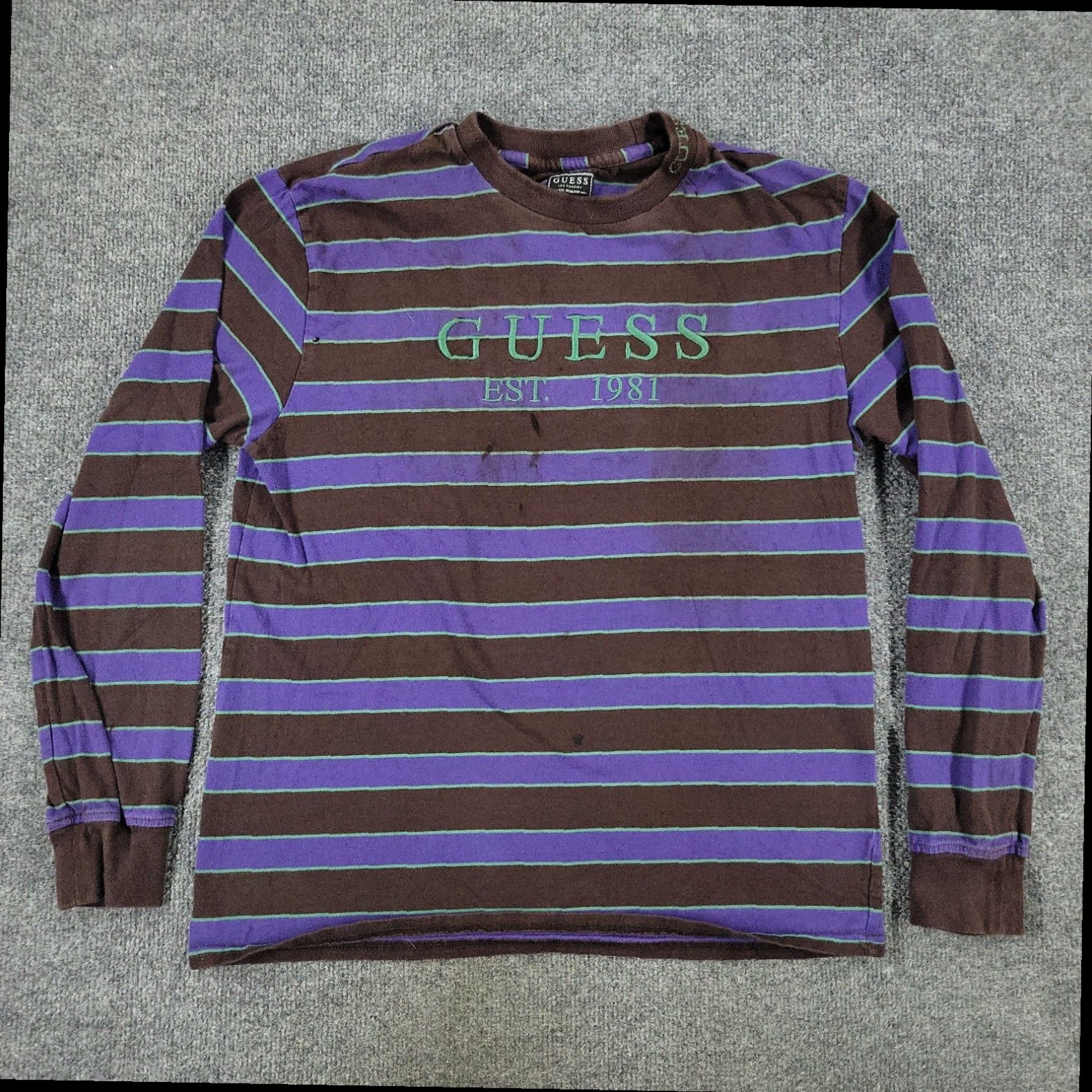 Purple striped guess shirt online