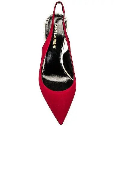 Saint Laurent Paris o1b1hav111224 Zoe Slingback Pumps in Crepe De Chine in Red Size US 5.5 / IT 35.5 - 4 Thumbnail