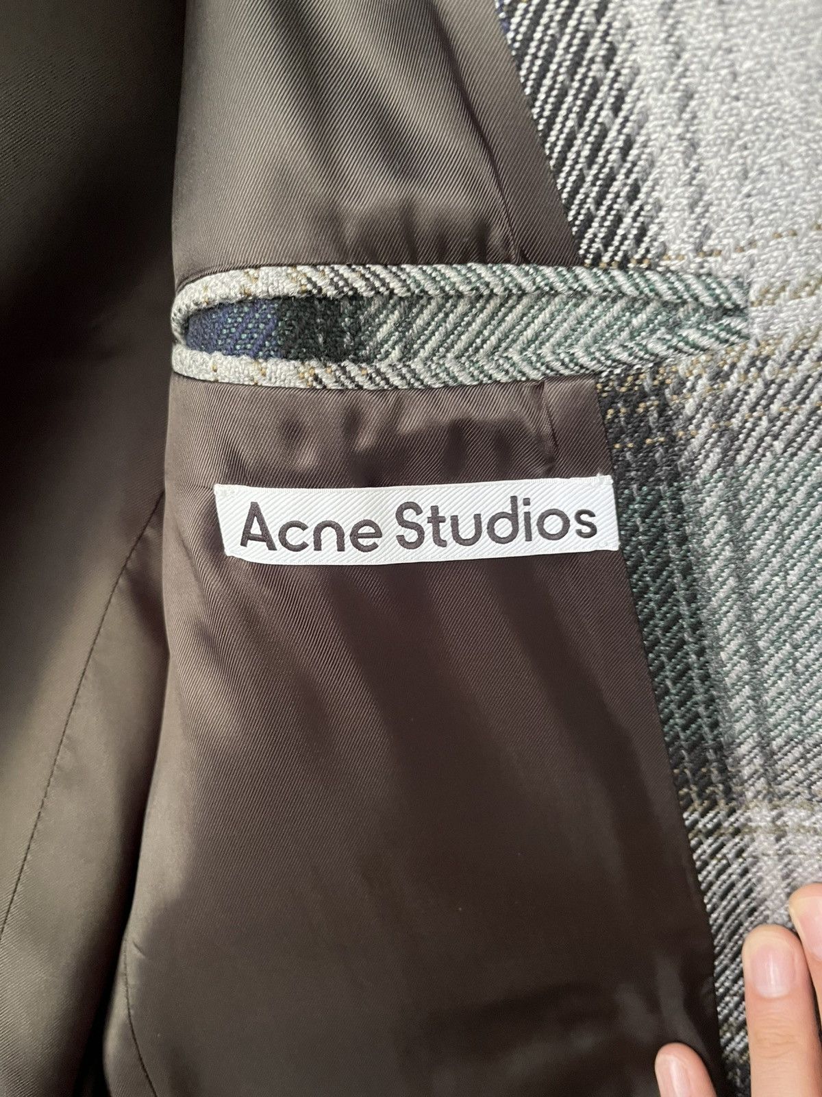 Acne Studios Acne Studios Navy and Grey Wool Blend Coat Size US M / EU 48-50 / 2 - 2 Thumbnail