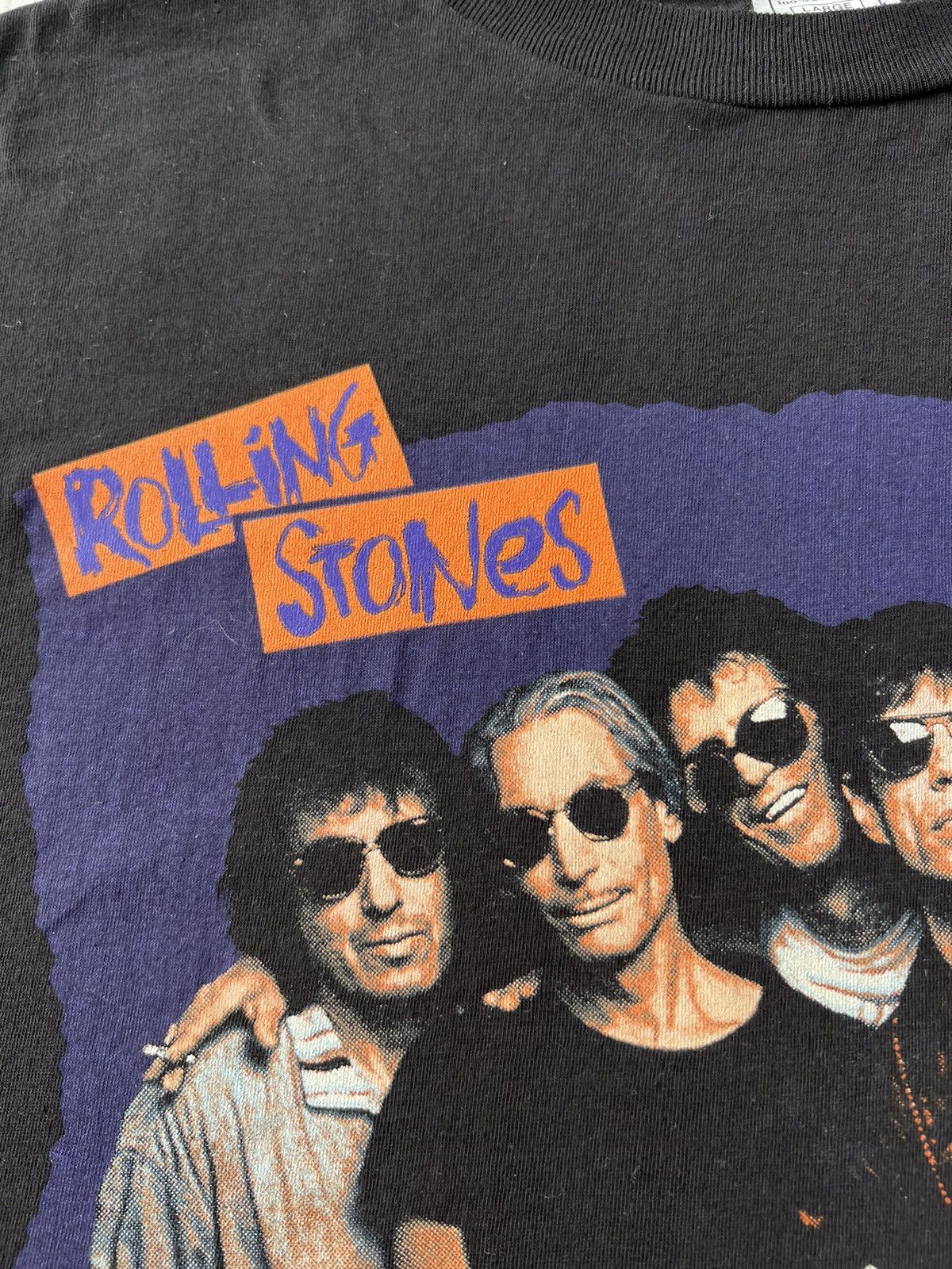 Band Tees Vintage 1990 The Rolling Stones Urban Jungle Black T-shirt Size US L / EU 52-54 / 3 - 6 Thumbnail