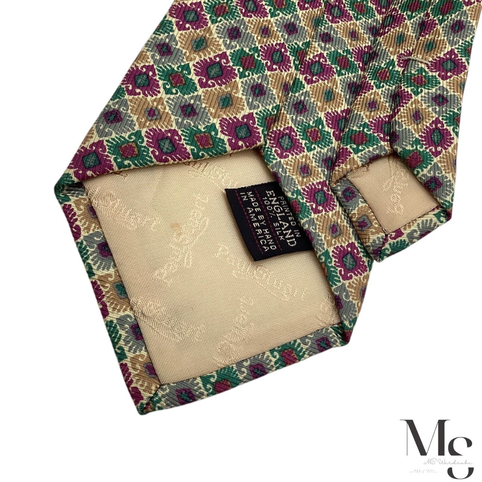 Paul Stuart PAUL STUART Multicolor Geometric Silk Tie Hand Made In USA W Size ONE SIZE - 5 Thumbnail