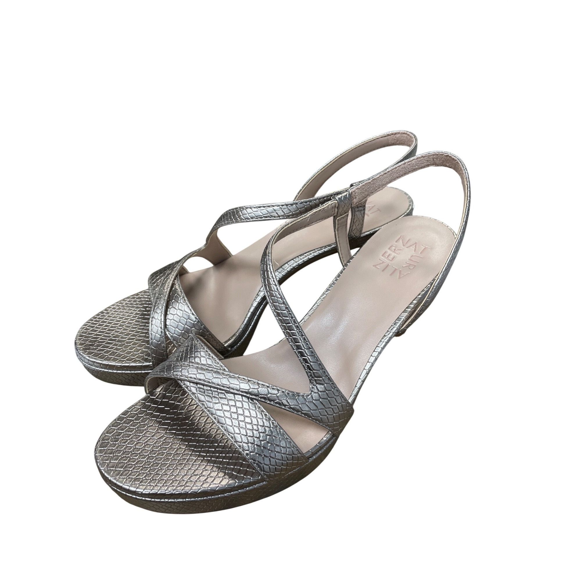 Other Naturalizer Abby Womans Silver diamond pattern Slingback hee Size US 9 / IT 39 - 14 Thumbnail