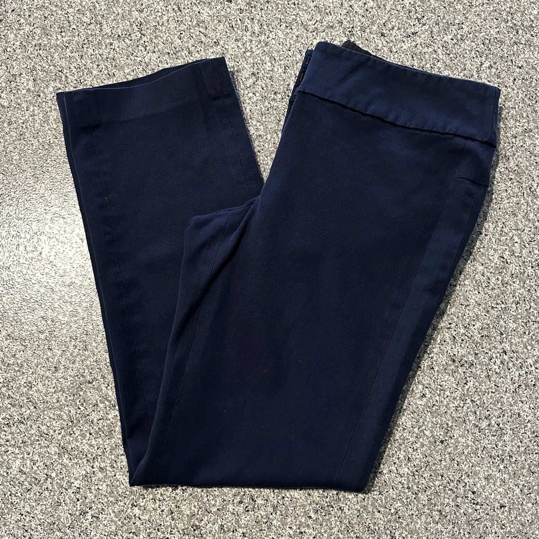 Ann Taylor Ann Taylor Navy Blue Stretch Julie Straight Pants Womens 4 30x28 Mid Rise Casual Dress Pants stretch Size 27" / US 4 / IT 40 - 2 Thumbnail