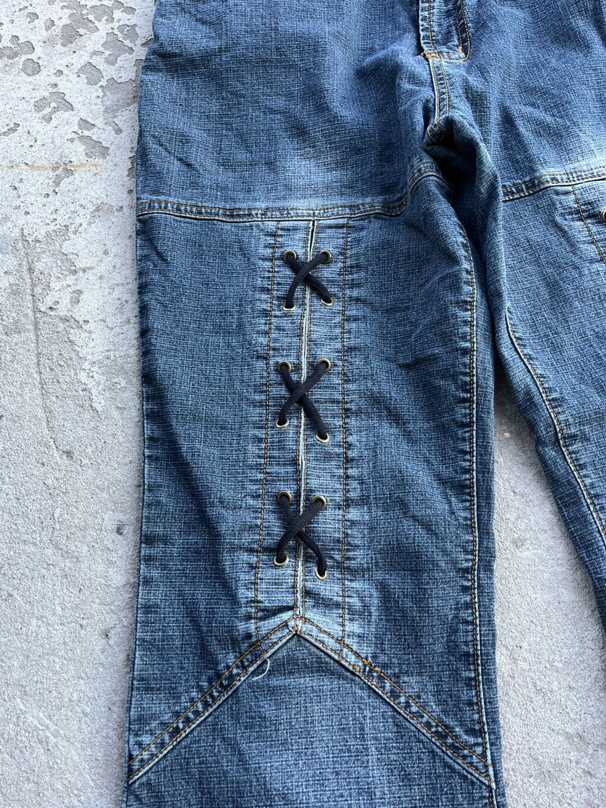 Hysteric Glamour × If Six Was Nine × Le Grande Bleu (L.G.B.) 90s Vintage Flared Boot Cut Faded Avant Gard Denim Jeans Y2k Size 30" / US 8 / IT 44 - 10 Thumbnail