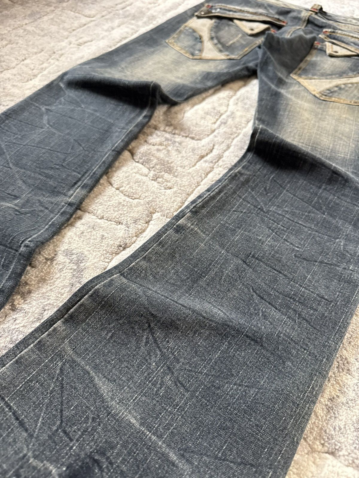 If Six Was Nine Ifsixwasnine Lgb Kapital Junya Style Low Rise Flared Jeans Size US 28 / EU 44 - 15 Thumbnail