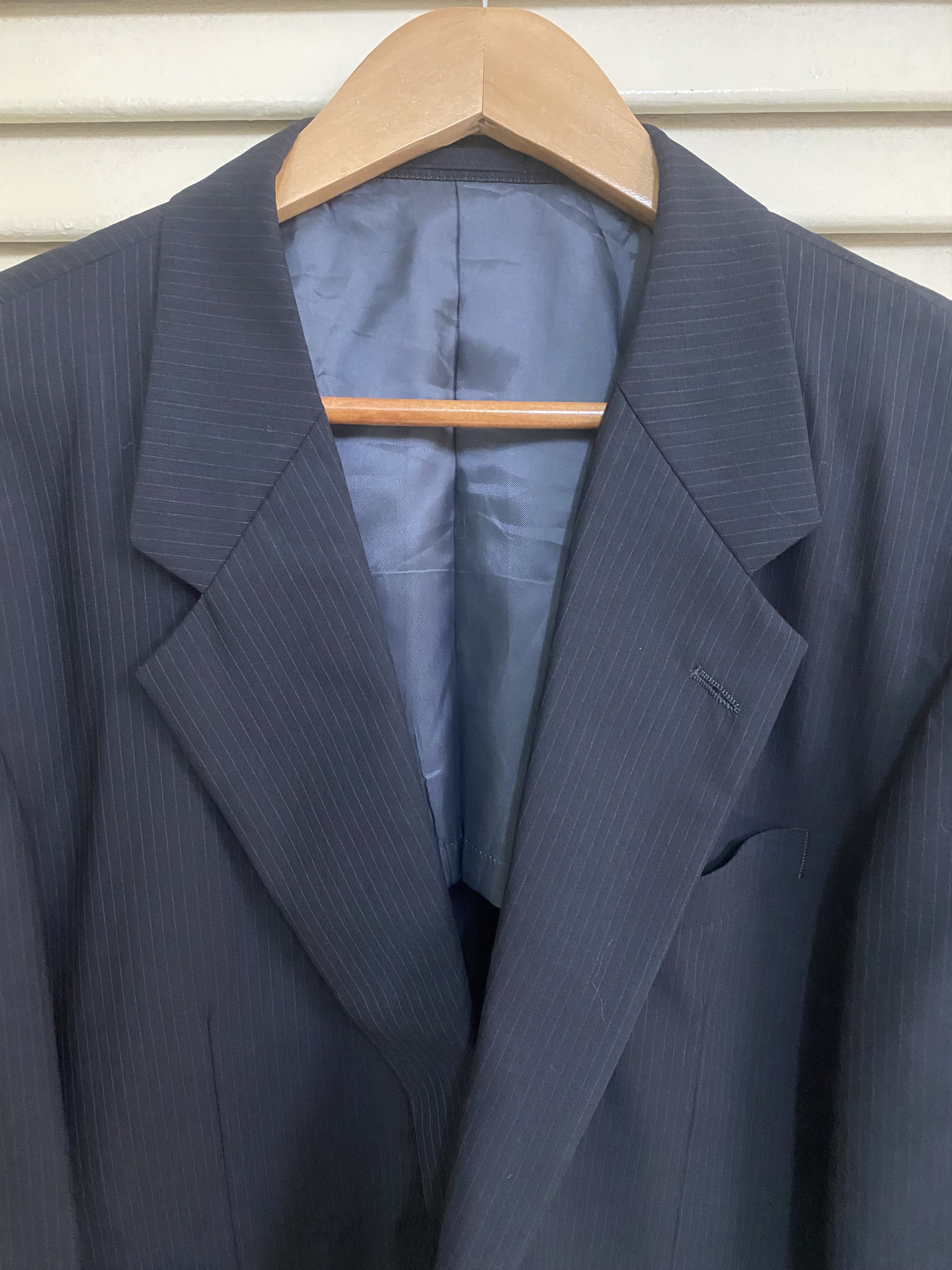 Versace Authentic Gianni Versace Black Pinstripe Suit Size 46R - 4 Thumbnail