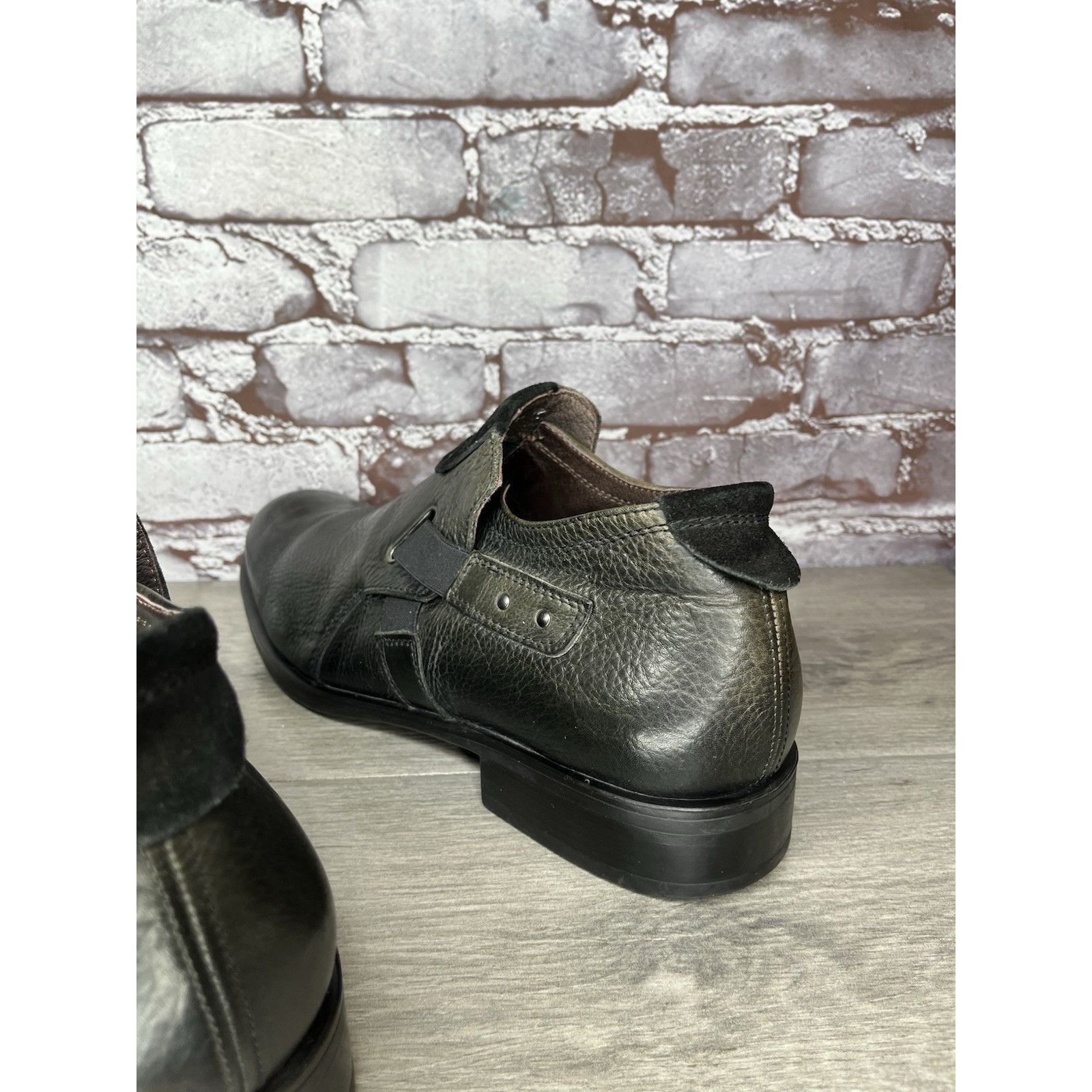 Bacco Bucci Bacco Bucci Llorente Black Genuine Leather Calfskin Side Str Size US 12 / EU 45 - 16 Thumbnail