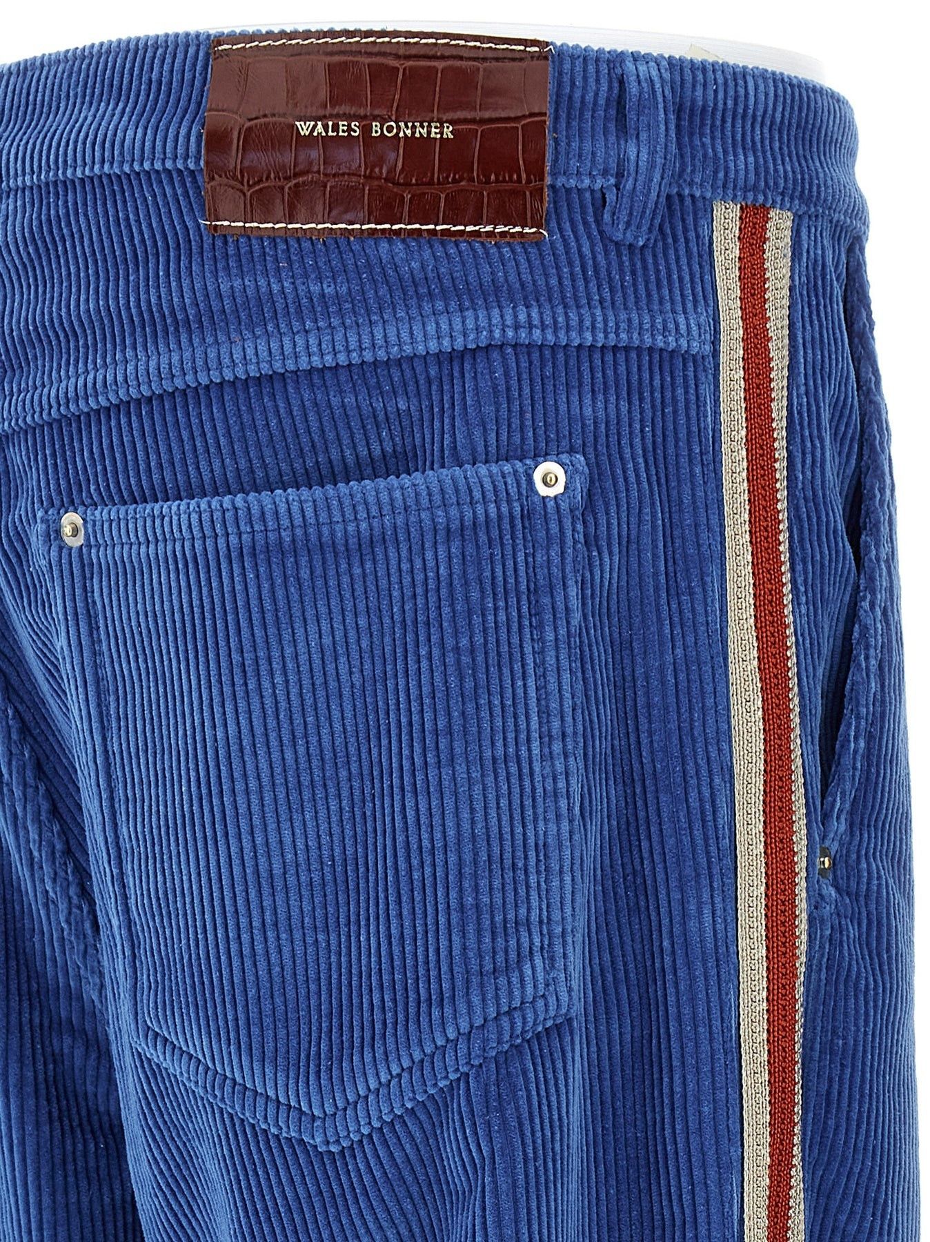 Wales Bonner o1tko11025 Side-Crochet Wide Pants in Blue Size US 36 / EU 52 - 4 Thumbnail