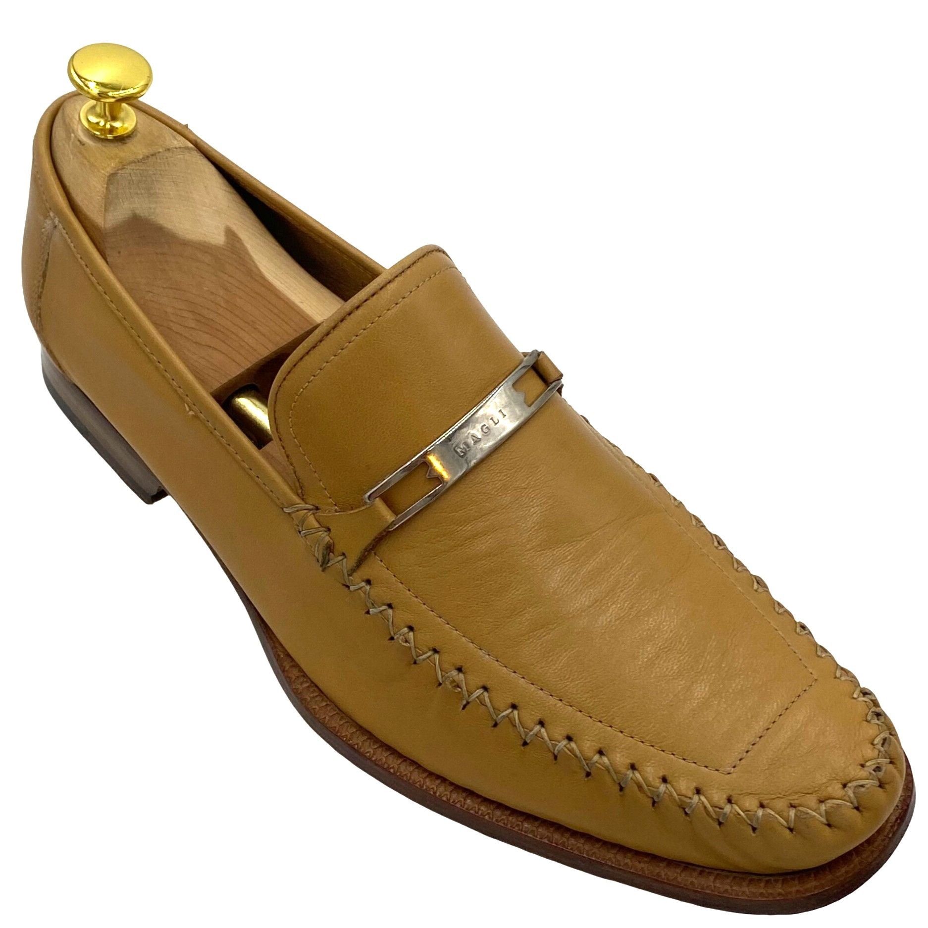 image of Italy Bruno Magli Bit Loafers Men's 10 Tan Light Brown Soft