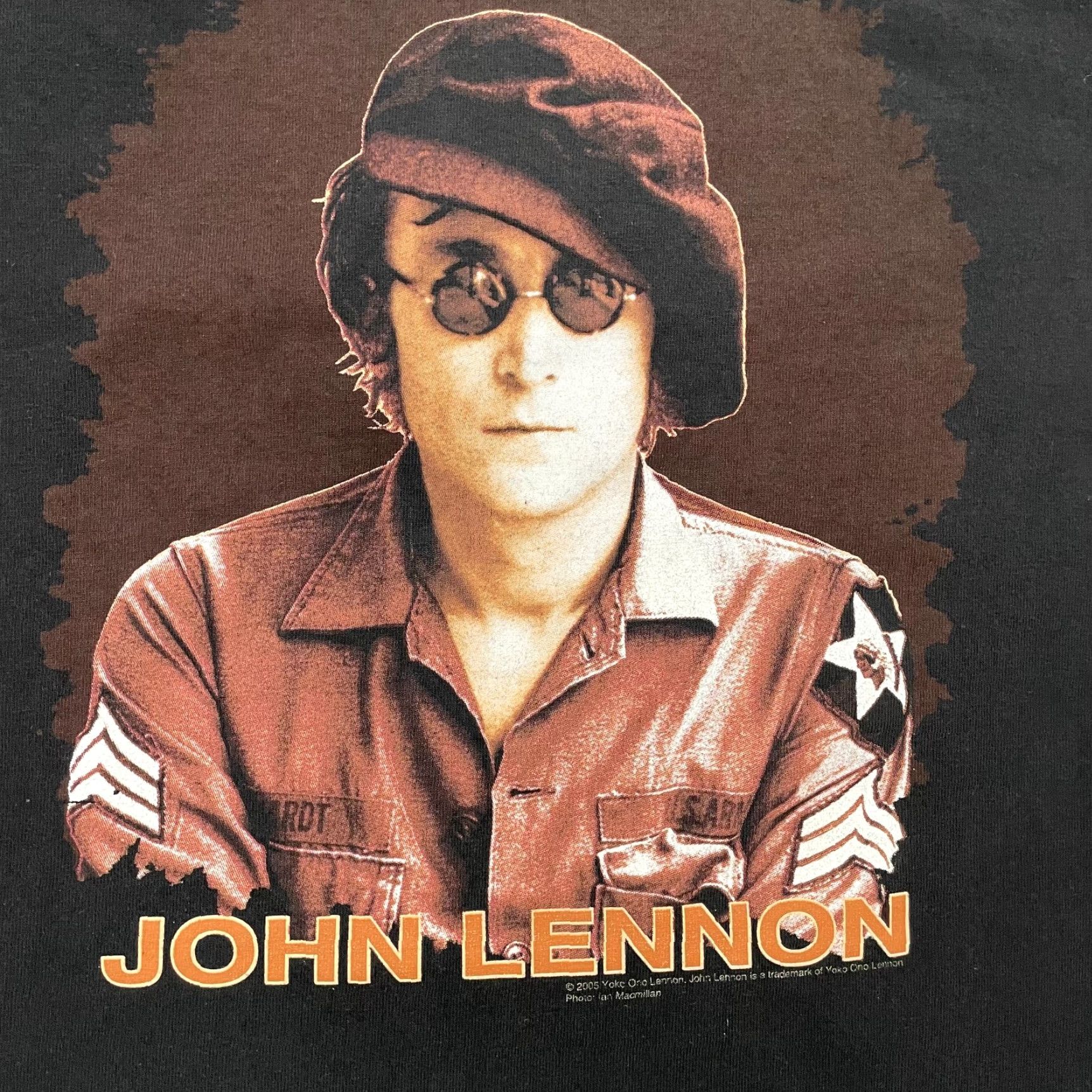 Logo 7 VINTAGE John Lennon Military T-Shirt Adult Large Black Graphic Print 2005 US Army Mens L Size US L / EU 52-54 / 3 - 4 Thumbnail