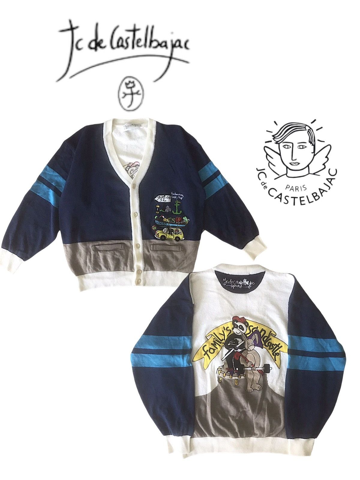Designer Jean-Charles De Castelbajac Cardigan Size US L / EU 52-54 / 3 - 1 Thumbnail