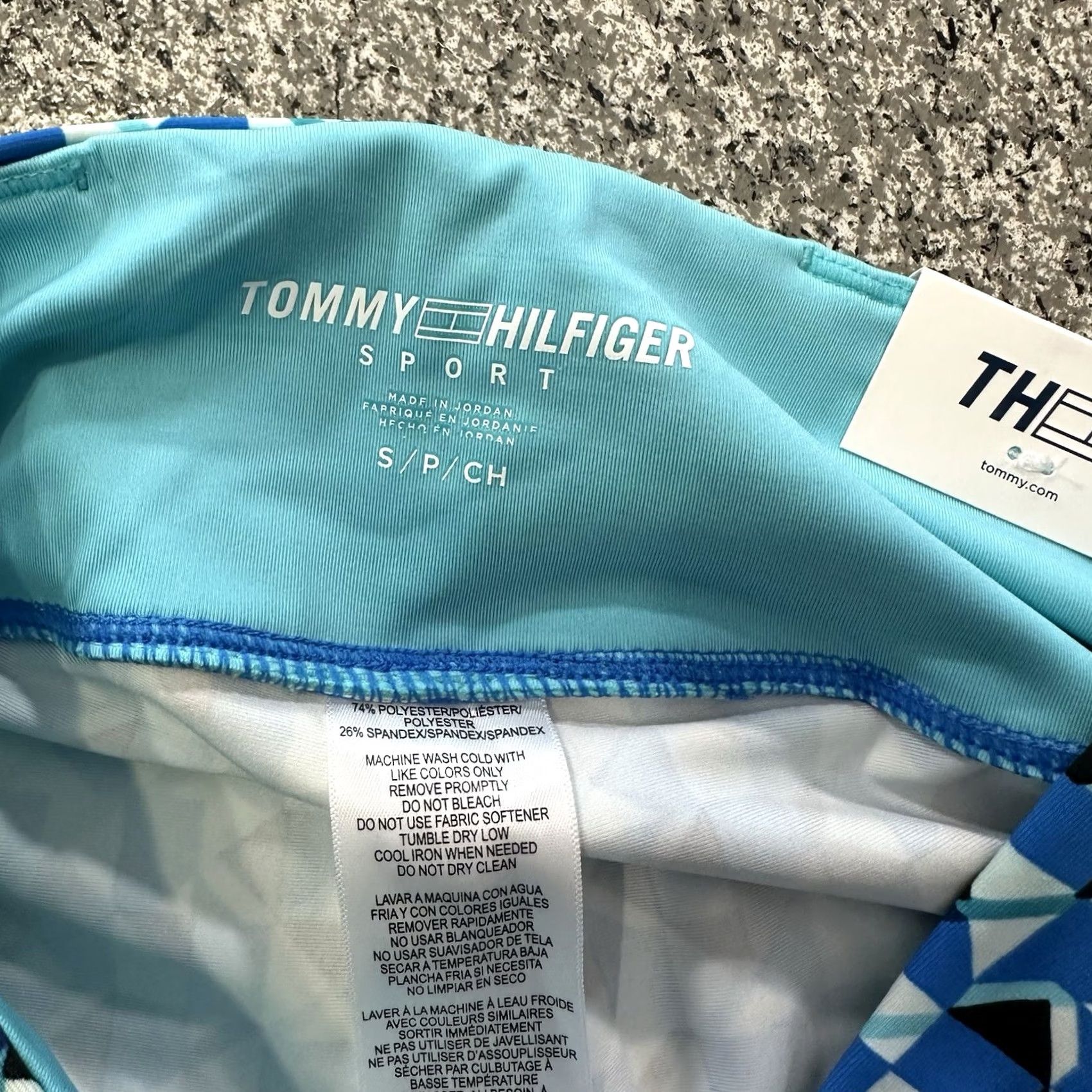 Tommy Hilfiger Tommy Hilfiger Sport Leggings Womens S High Rise Full Tight Gym Training Pilates Geometric Blue 27 in Ankle Stretch Size 28" / US 6 / IT 42 - 5 Thumbnail