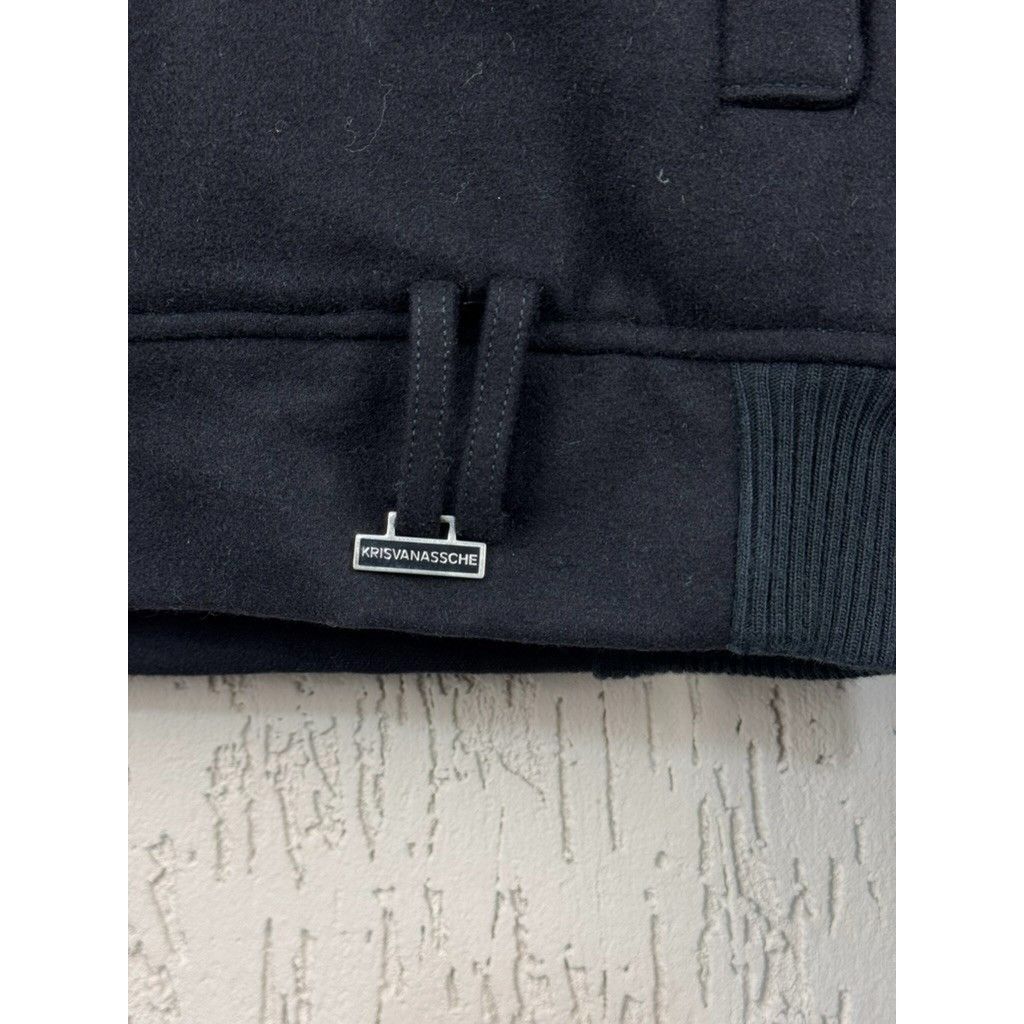 Kris Van Assche Kris Van Assche Asymmetrical Wool Shawl Collar Black Bomber Size US XXS / EU 40 - 5 Thumbnail