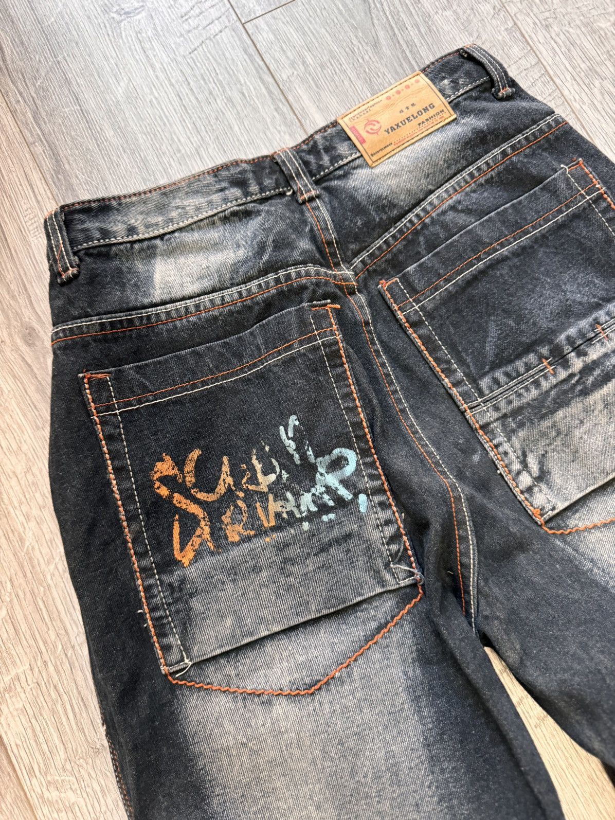 JNCO VINTAGE Y2K RAW BLUE BAGGY CYBER WING DENIM SEQUIN JEANS 36 Size US 31 - 14 Thumbnail
