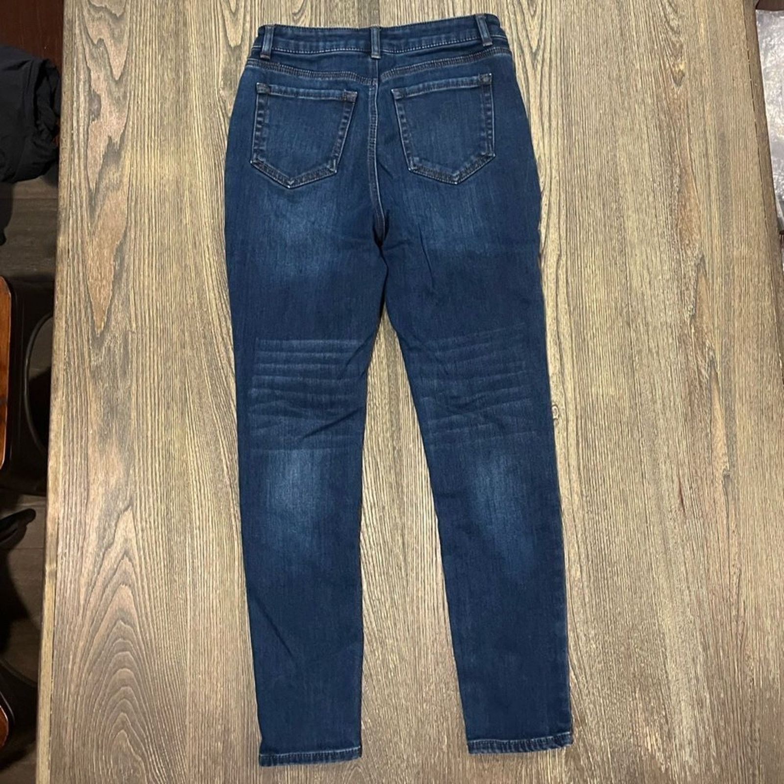 Vintage Copper Key Skinny Jeans High Rise Whisker Denim Stretch Sz 7 Size 30" / US 8 / IT 44 - 5 Thumbnail
