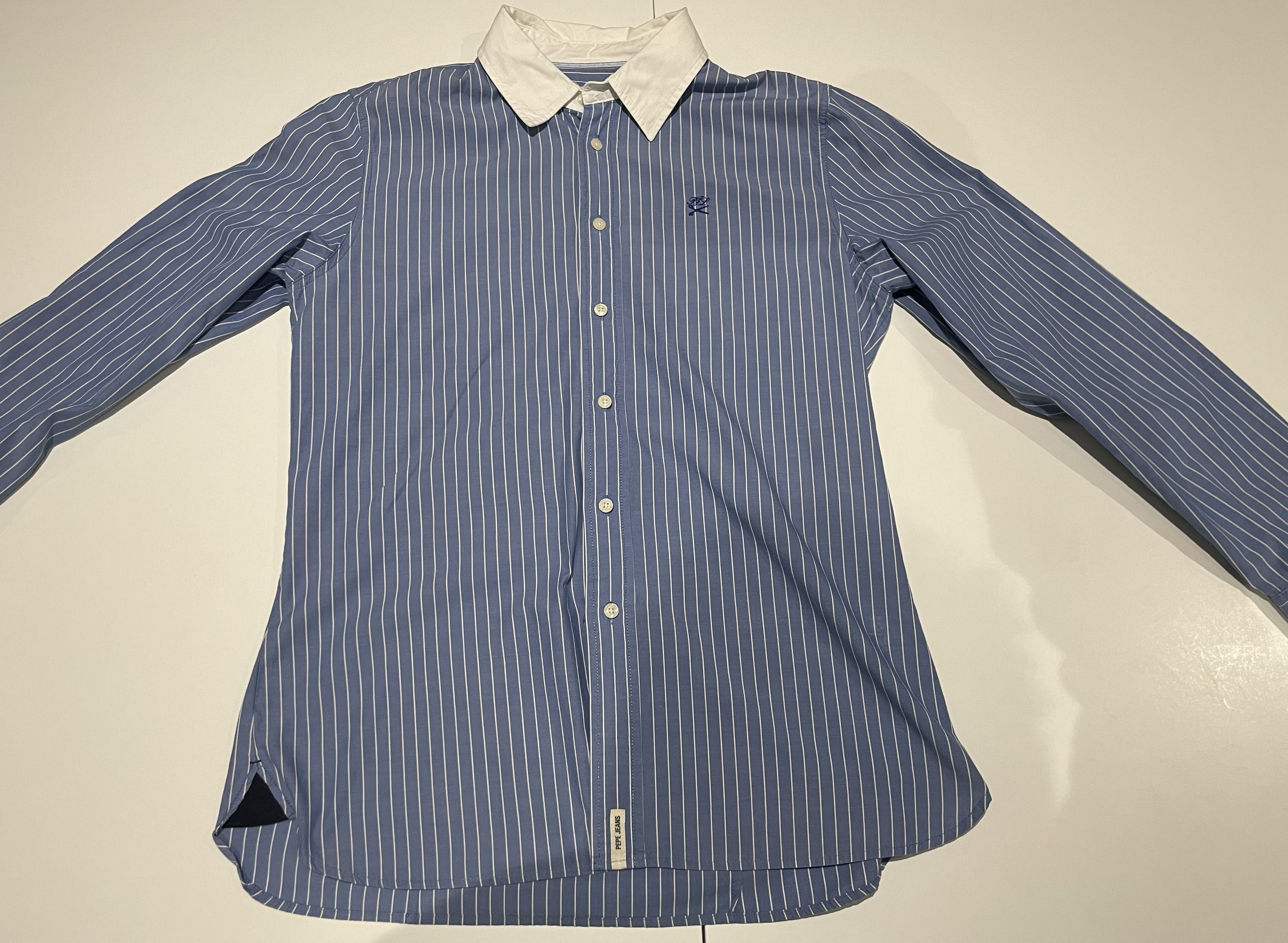 Pepe Jeans Pepe Jeans Slim Fit Striped Shirt - Blue/White - L Size US L / EU 52-54 / 3 - 8 Thumbnail