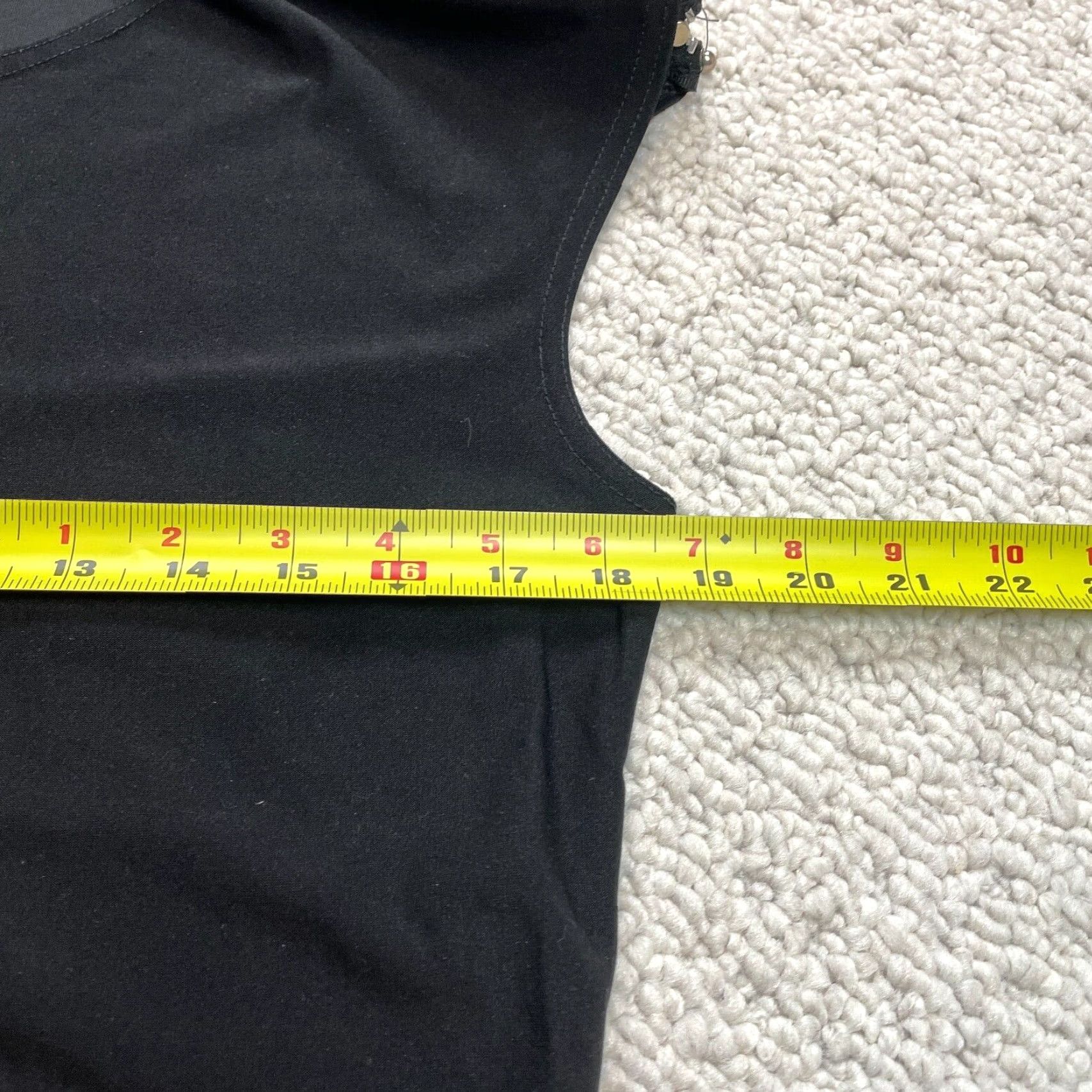 Vintage Atmosphere Tank Top Shirt Womens 14 Black Sleeveless Zip Shoulder Stretch Ladies Size XL / US 12-14 / IT 48-50 - 4 Thumbnail