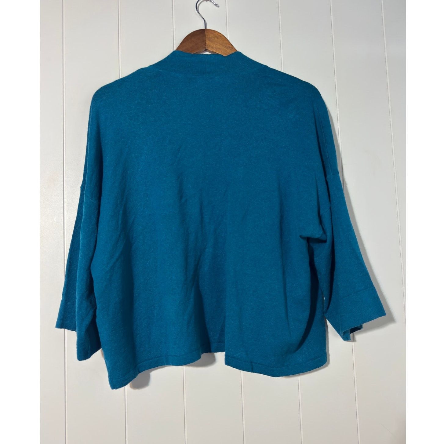 Eileen Fisher Eileen Fisher Linen Blend Open Front Cardigan Teal Small Size S / US 4 / IT 40 - 3 Thumbnail