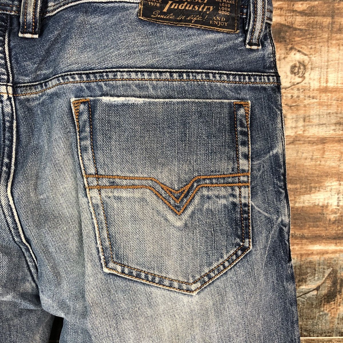 Diesel DL Diesel Industries Blue Distressed Denim Pants #C157 Size US 31 - 20 Thumbnail