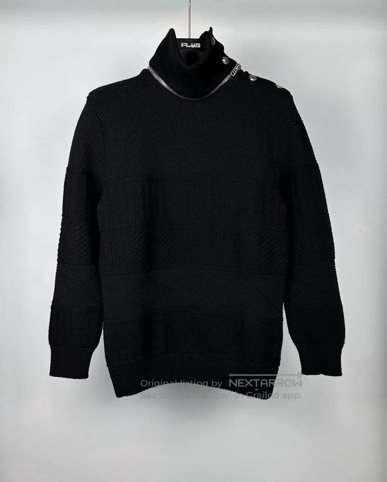 Givenchy High Neck Zip-Up Knit Sweater